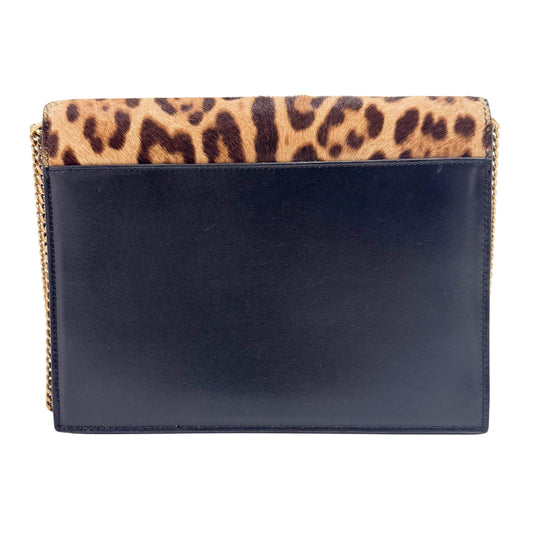 Cassandra Brown Jaguar Pony Hair Chain Shoulder Bag