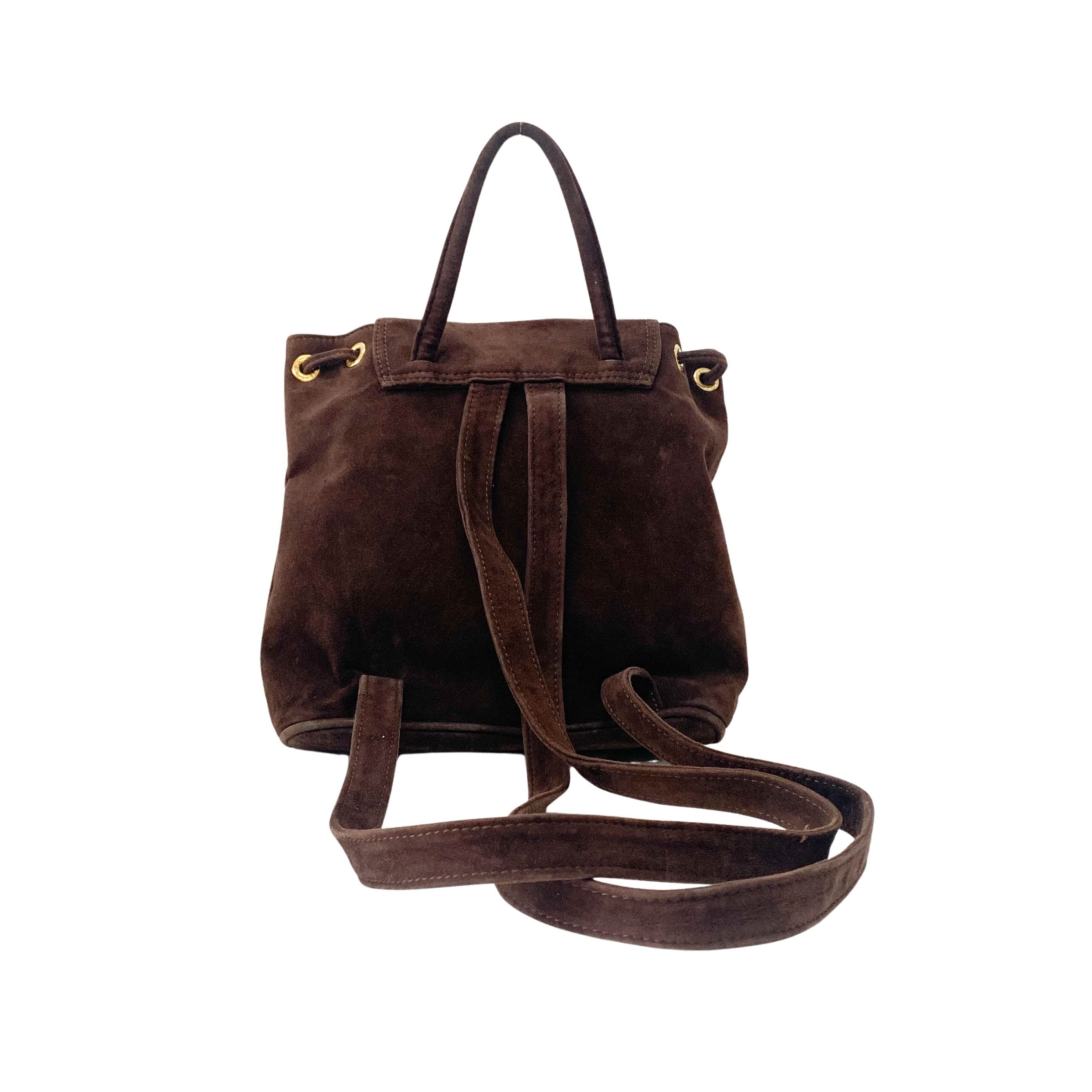 Brown Suede Backpack