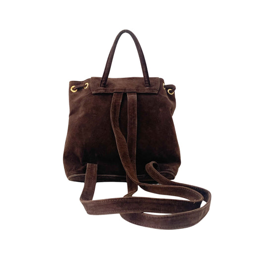 Brown Suede Backpack
