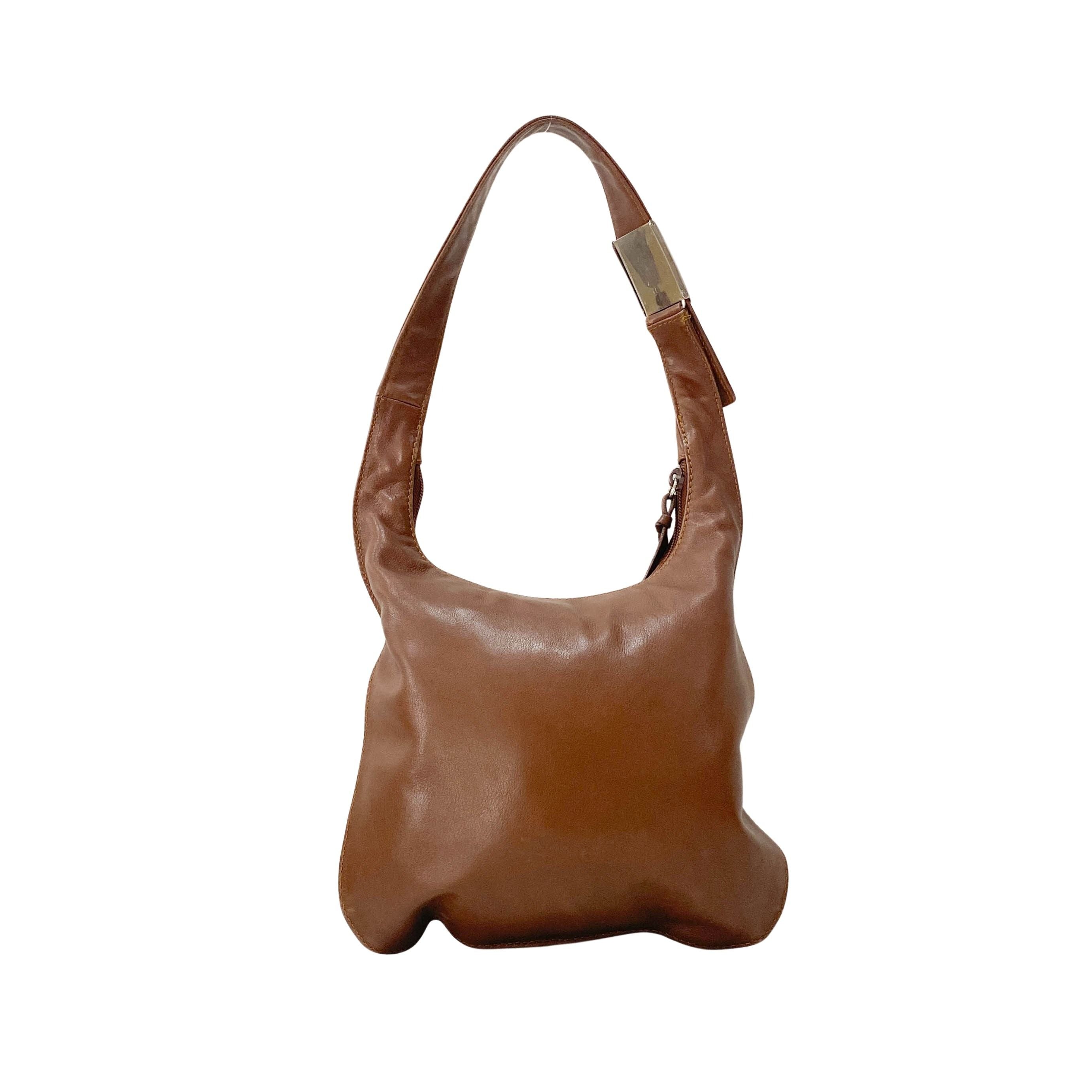 Brown Nappa Leather Shoulder Bag