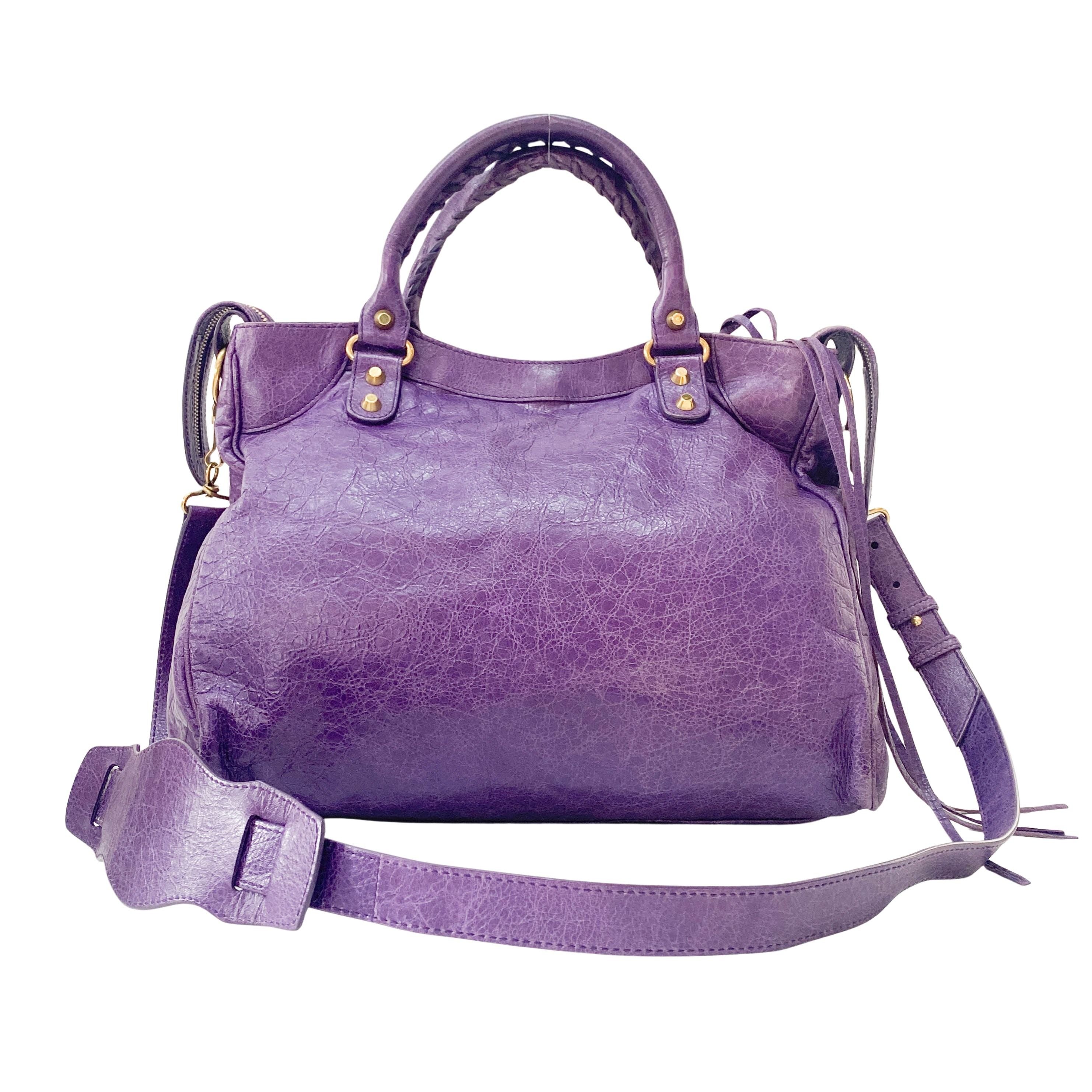 Velo Purple Leather Two Way Bag