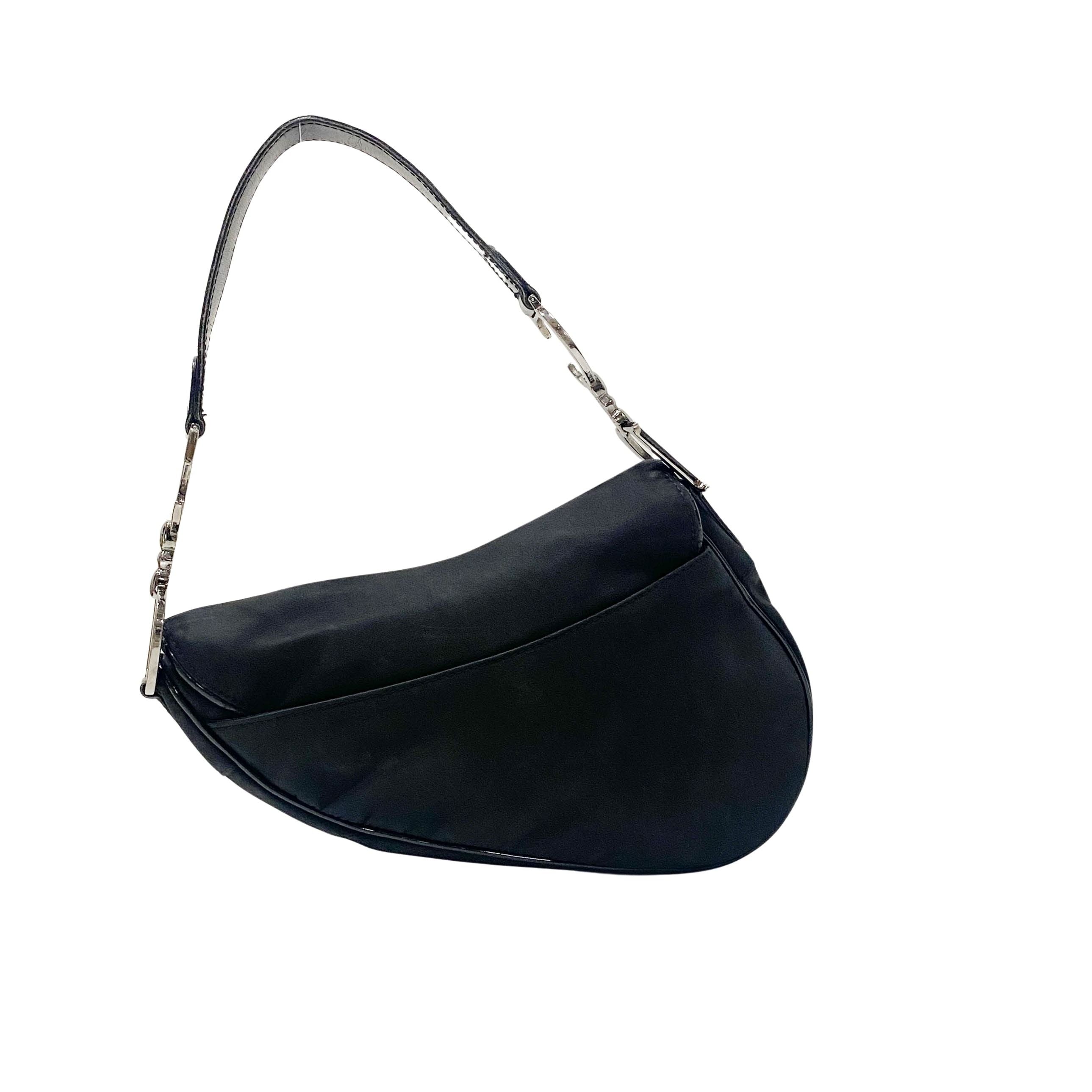 Saddle Black Nylon Shoulder Bag