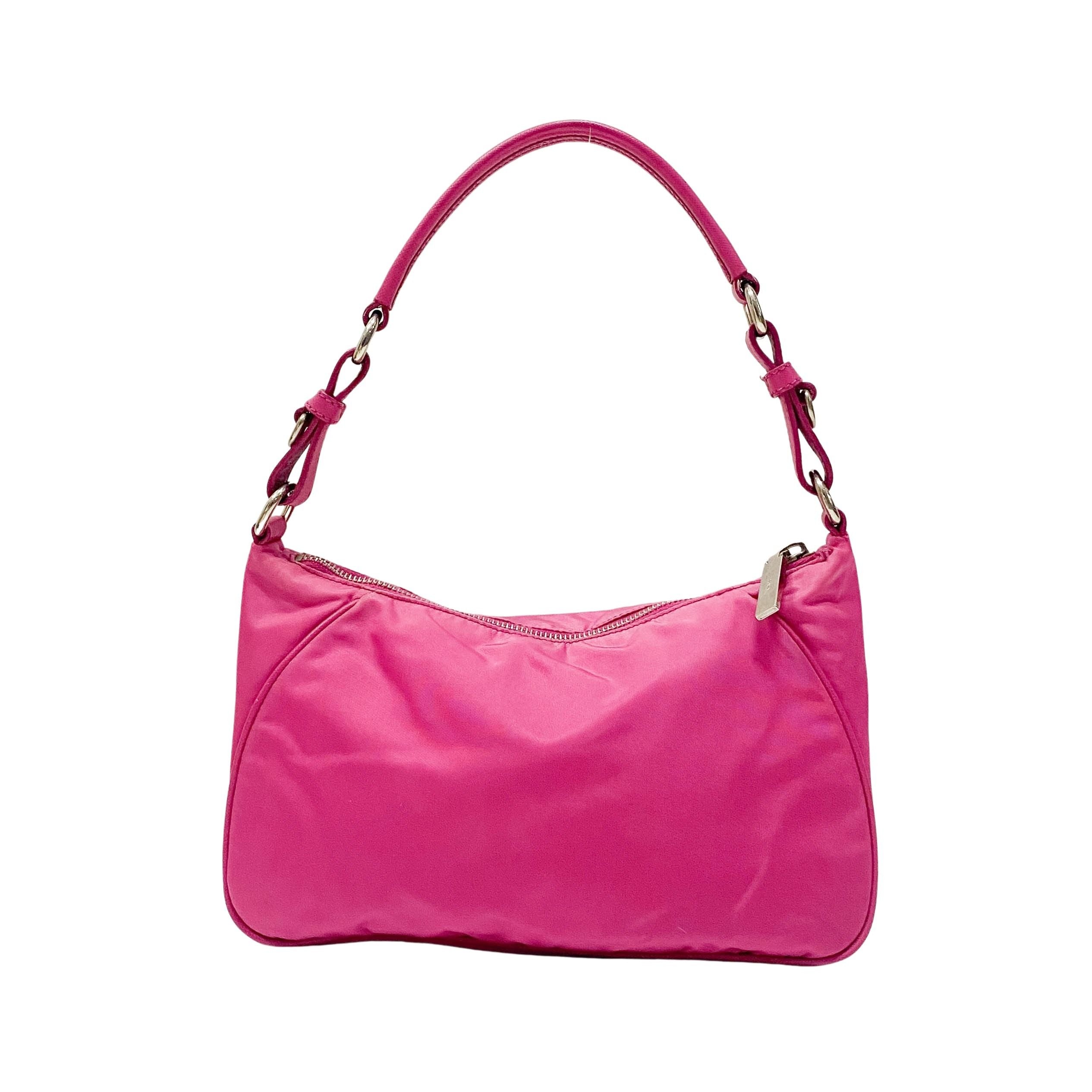 Vintage Pink Nylon Shoulder Bag
