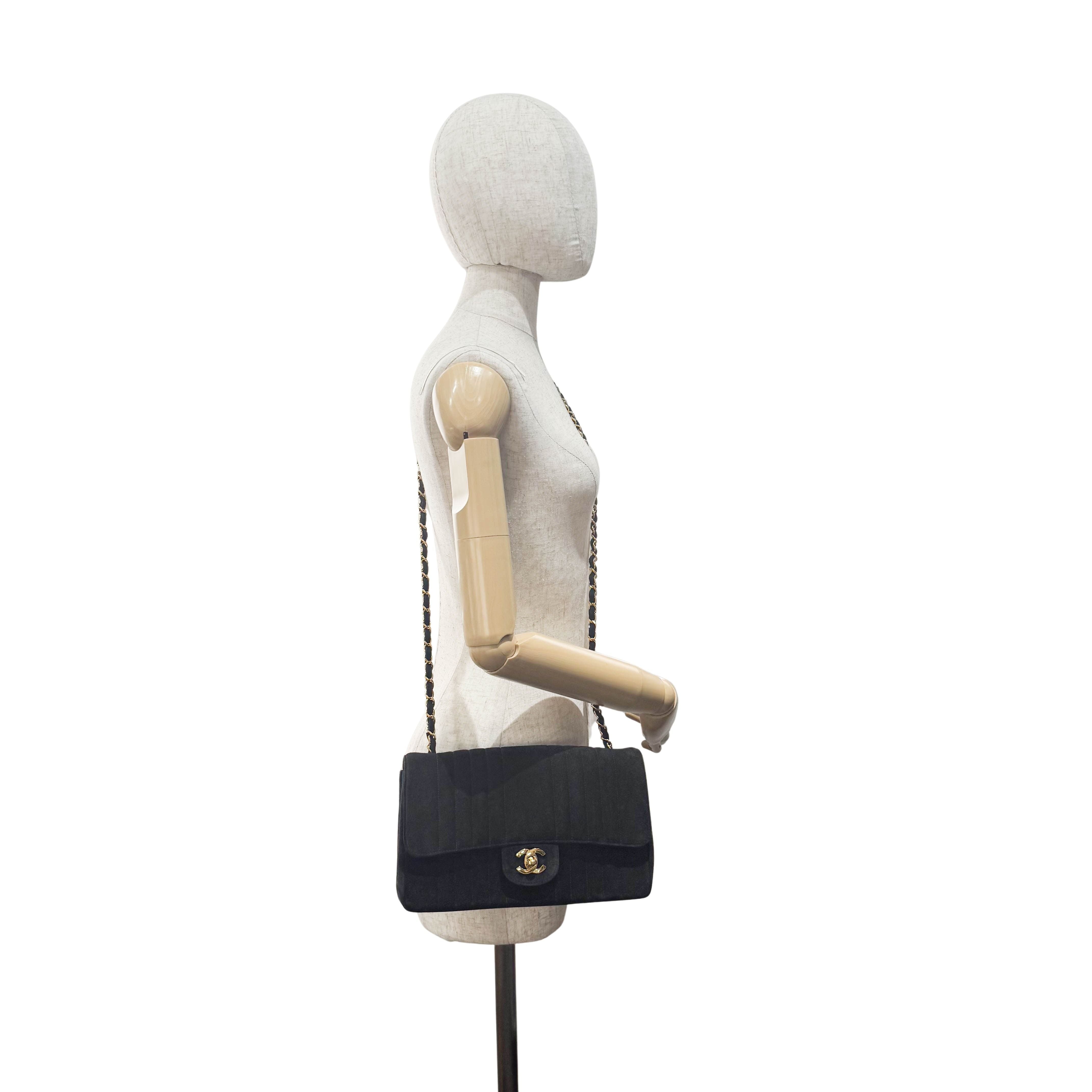 Mademoiselle Black Suede Crossbody Bag