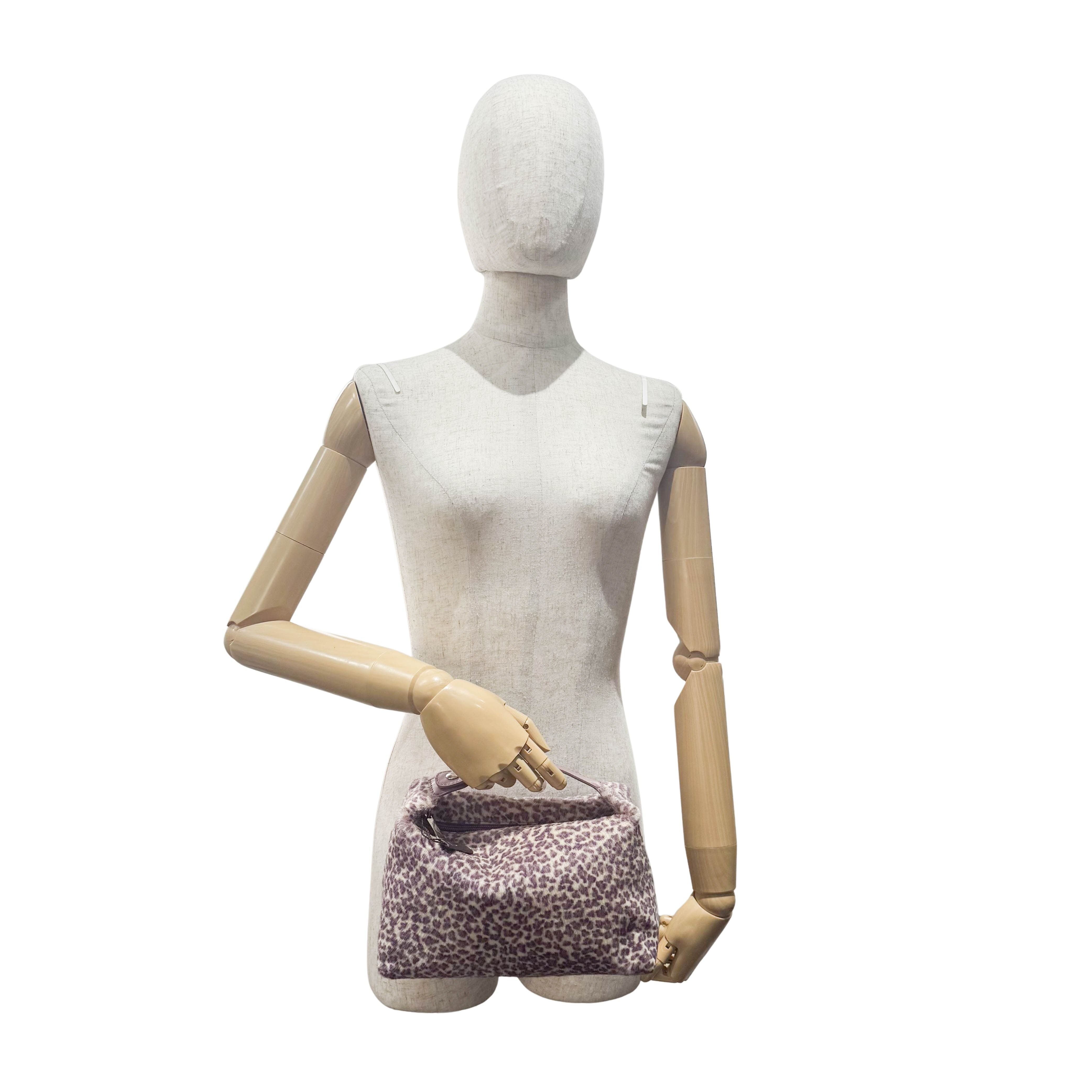 Vintage Purple Cheetah Small Print Pony Hair Hand Bag