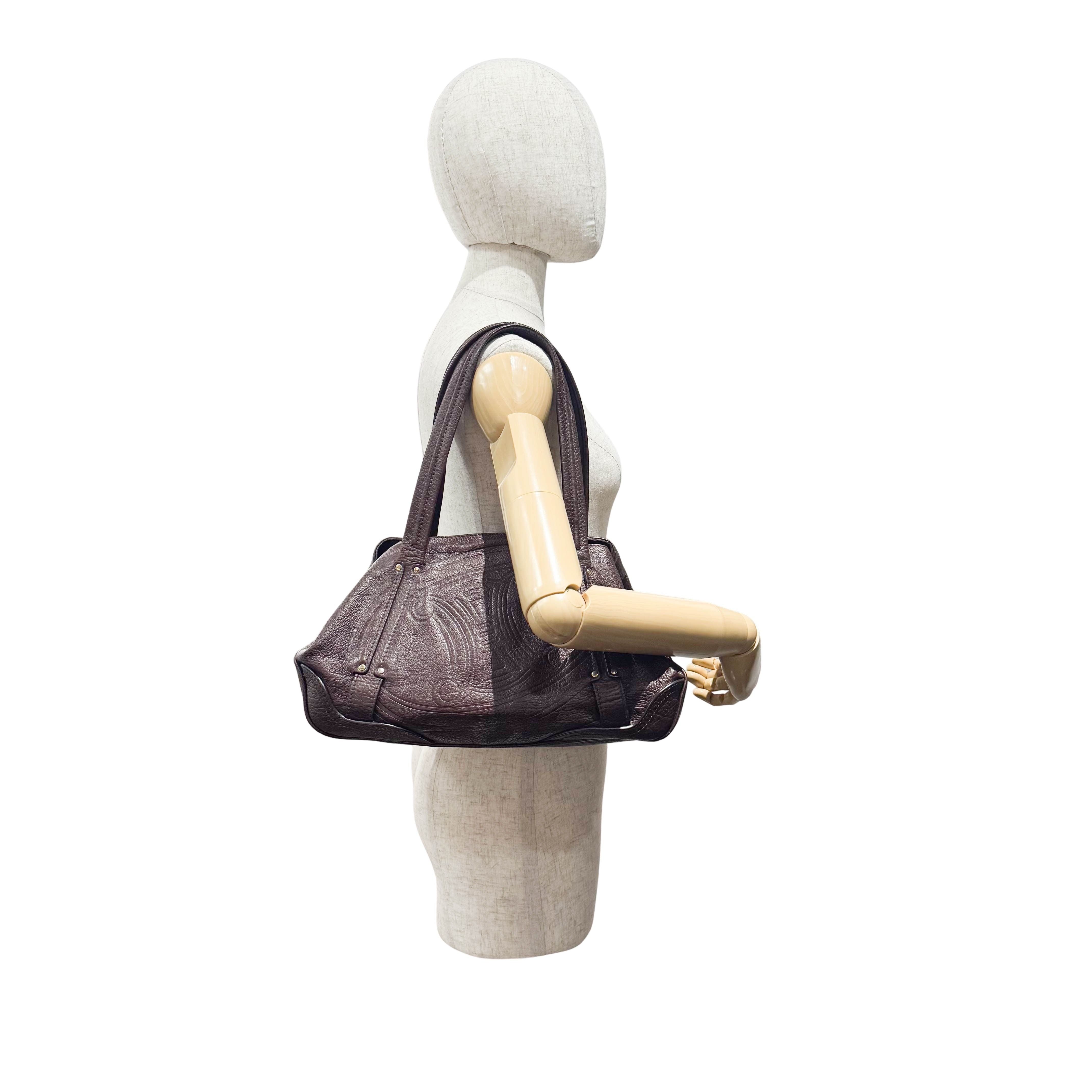 Triomphe Brown Leather Shoulder Bag
