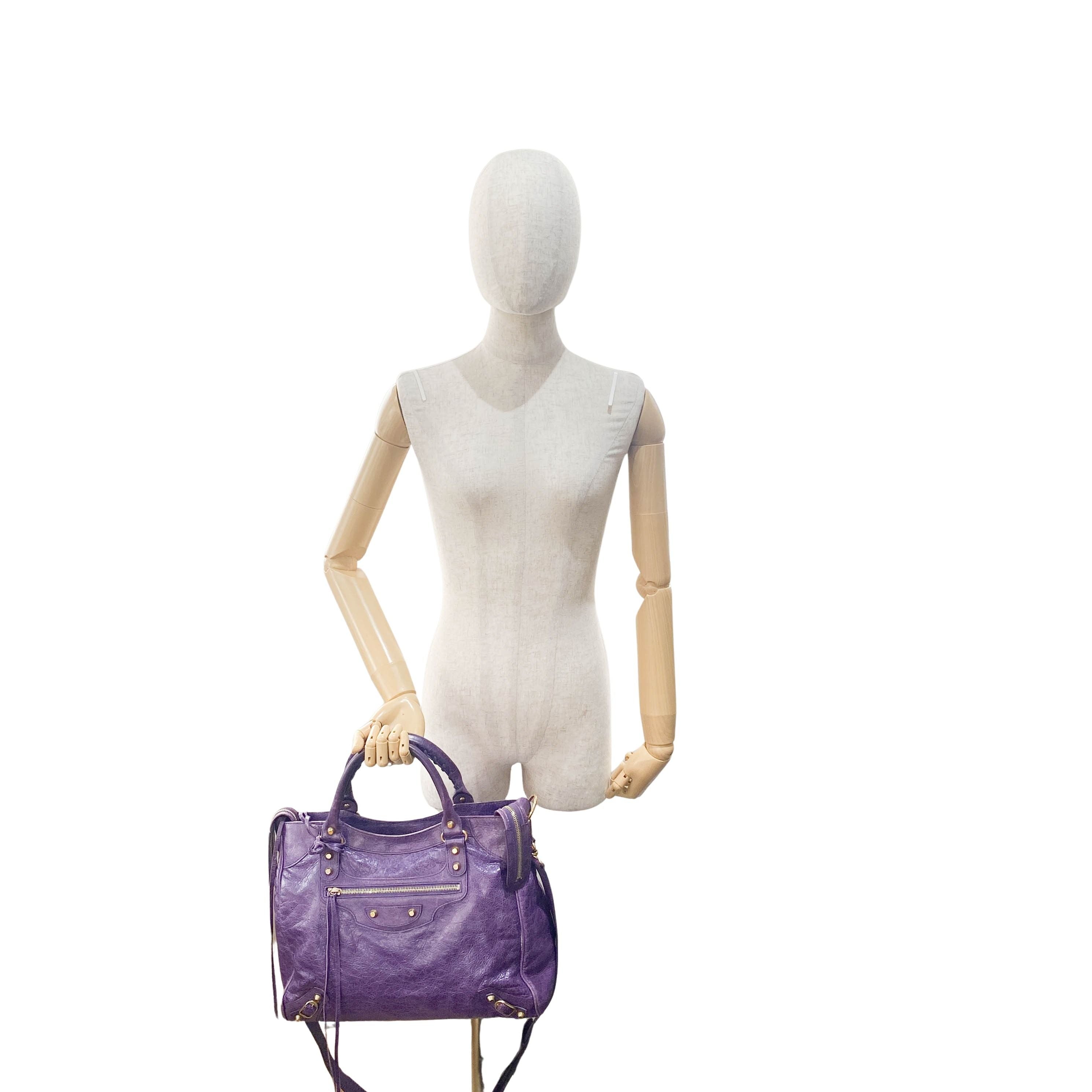 Velo Purple Leather Two Way Bag