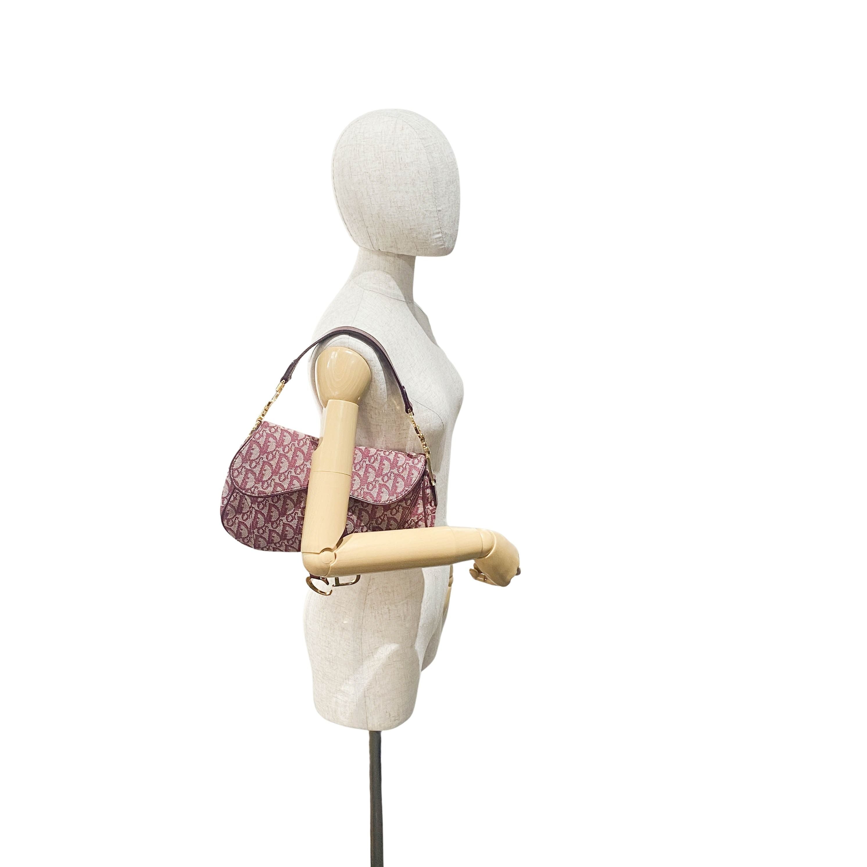 Double Saddle Trotter Red Jacquard Shoulder Bag