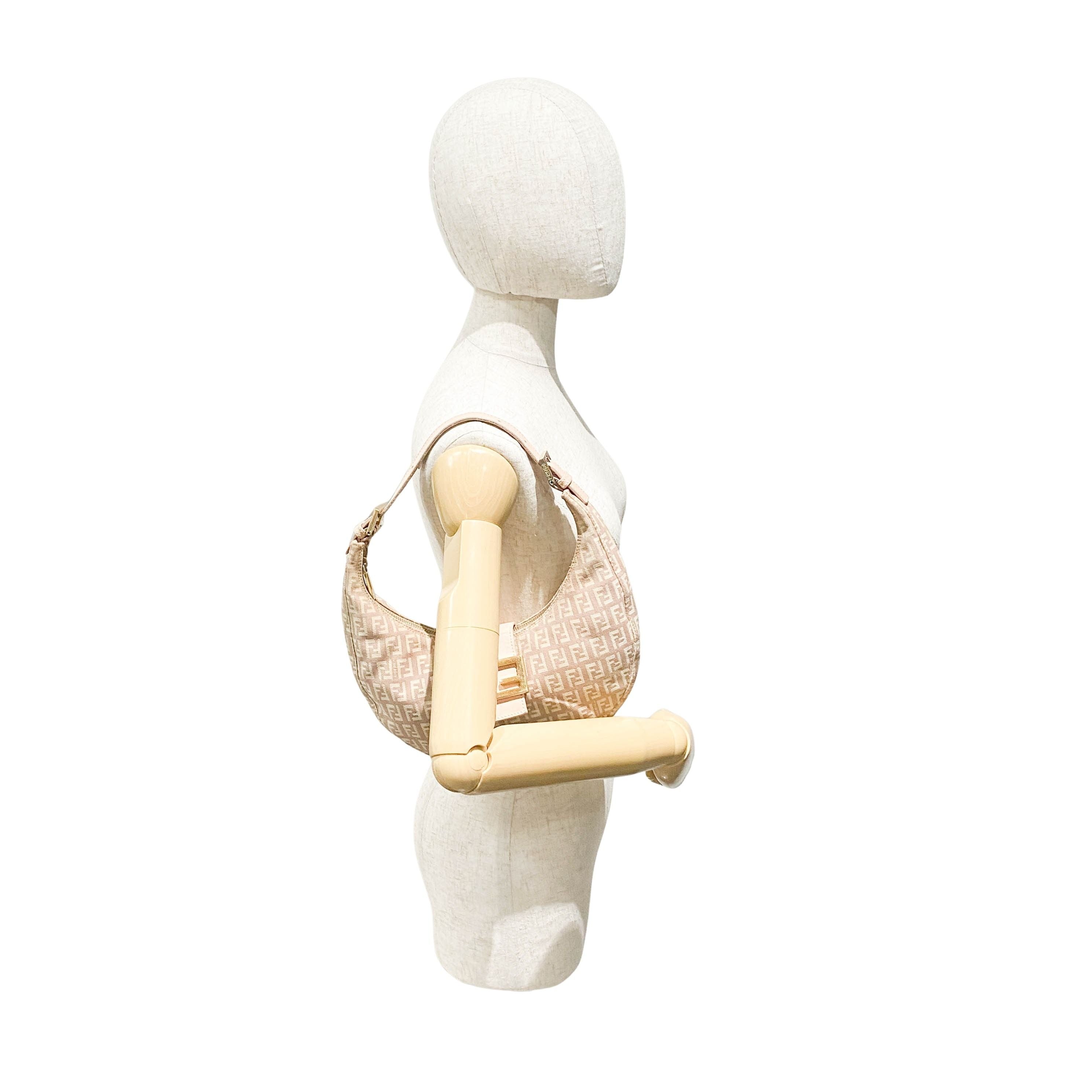 Zucchino Croissant Pink Canvas Shoulder Bag