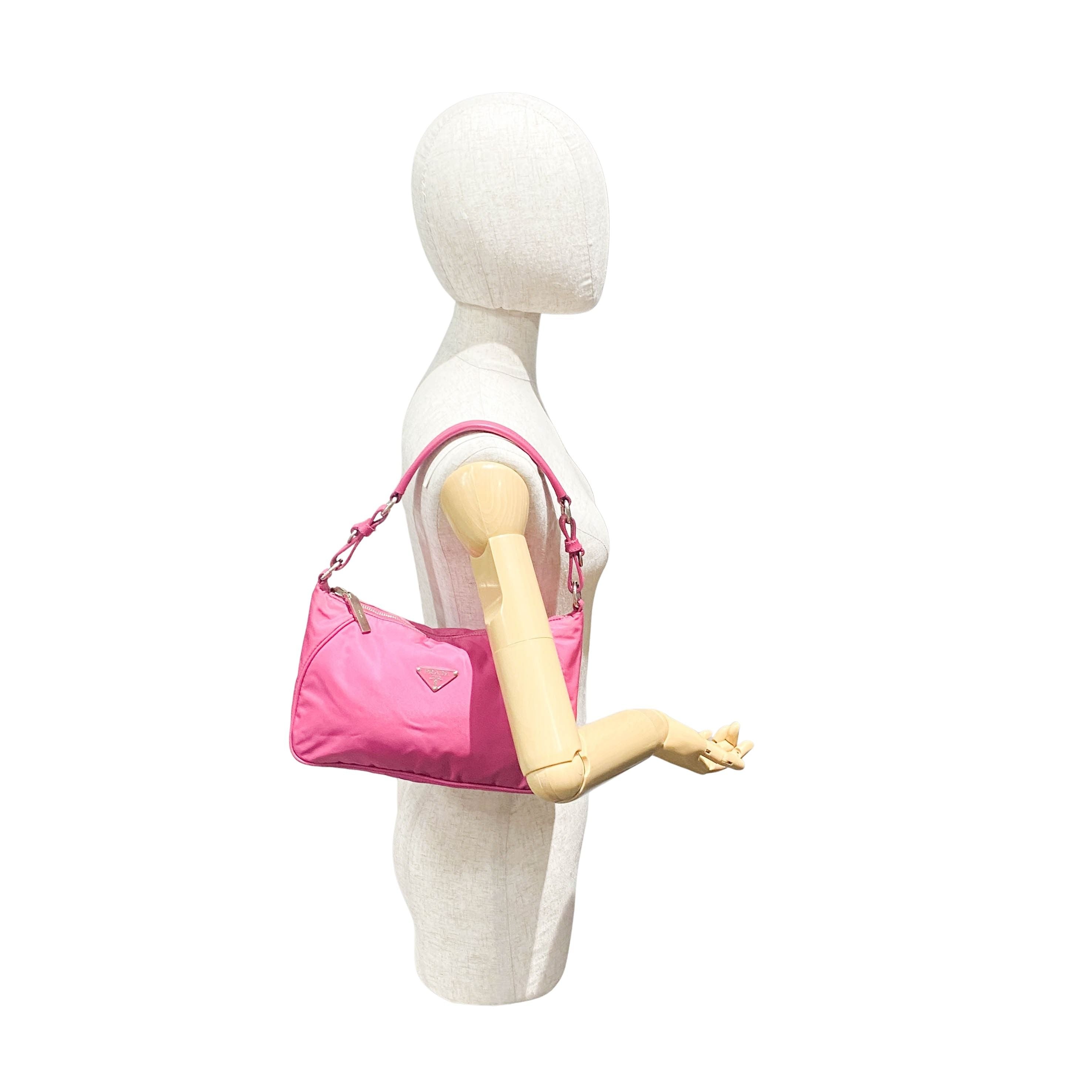 Vintage Pink Nylon Shoulder Bag