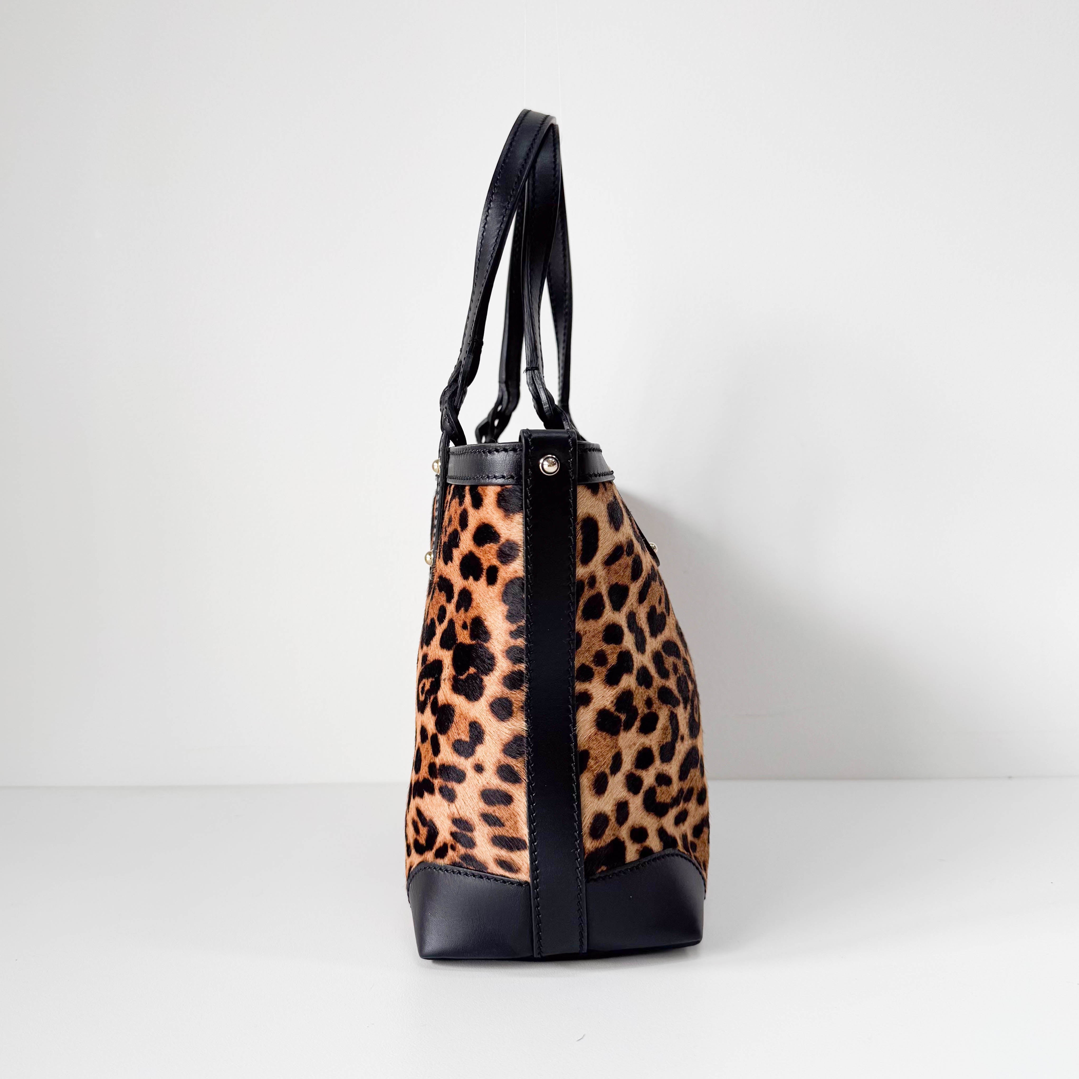 Yellow Jaguar Print Pony Hair Handbag