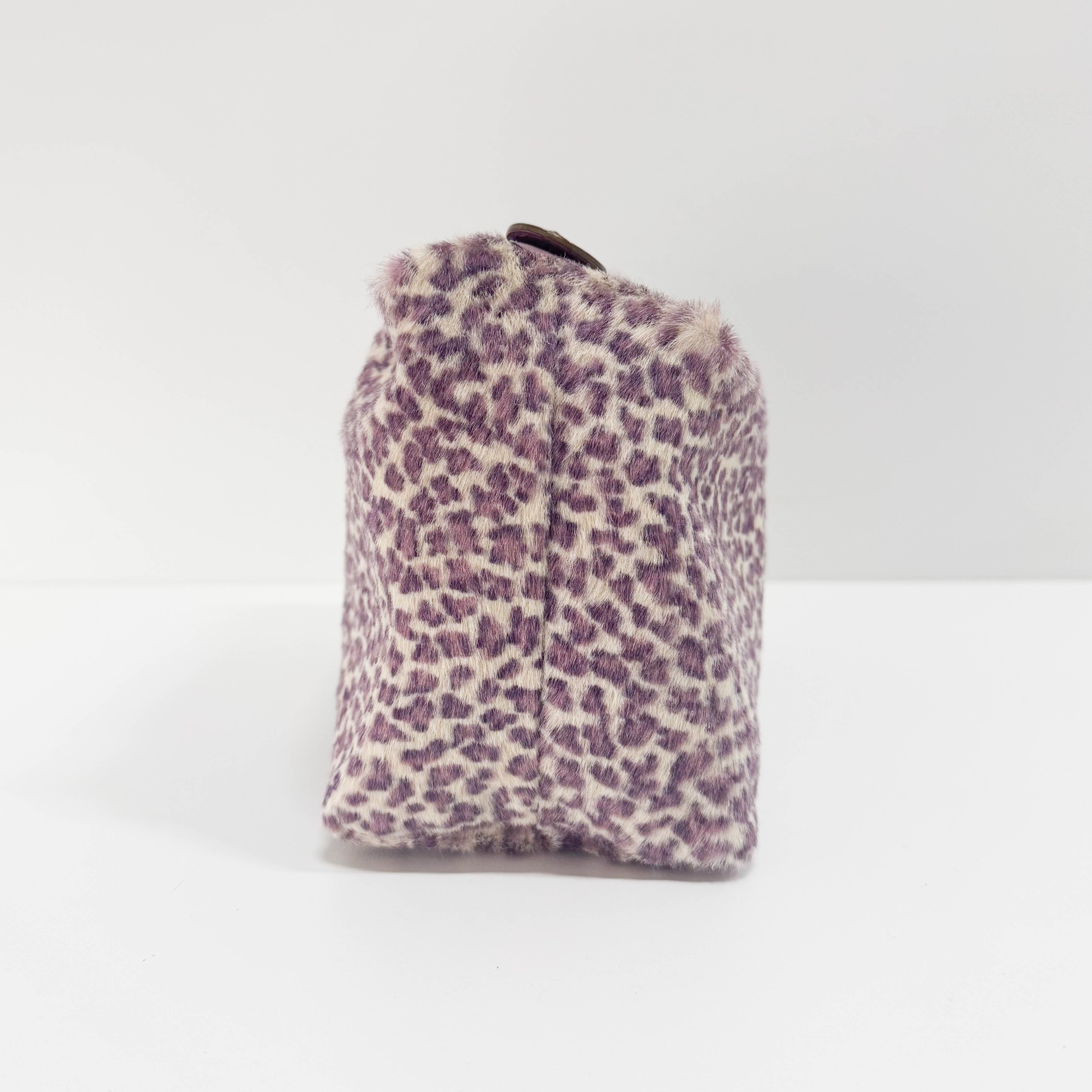 Vintage Purple Cheetah Small Print Pony Hair Hand Bag