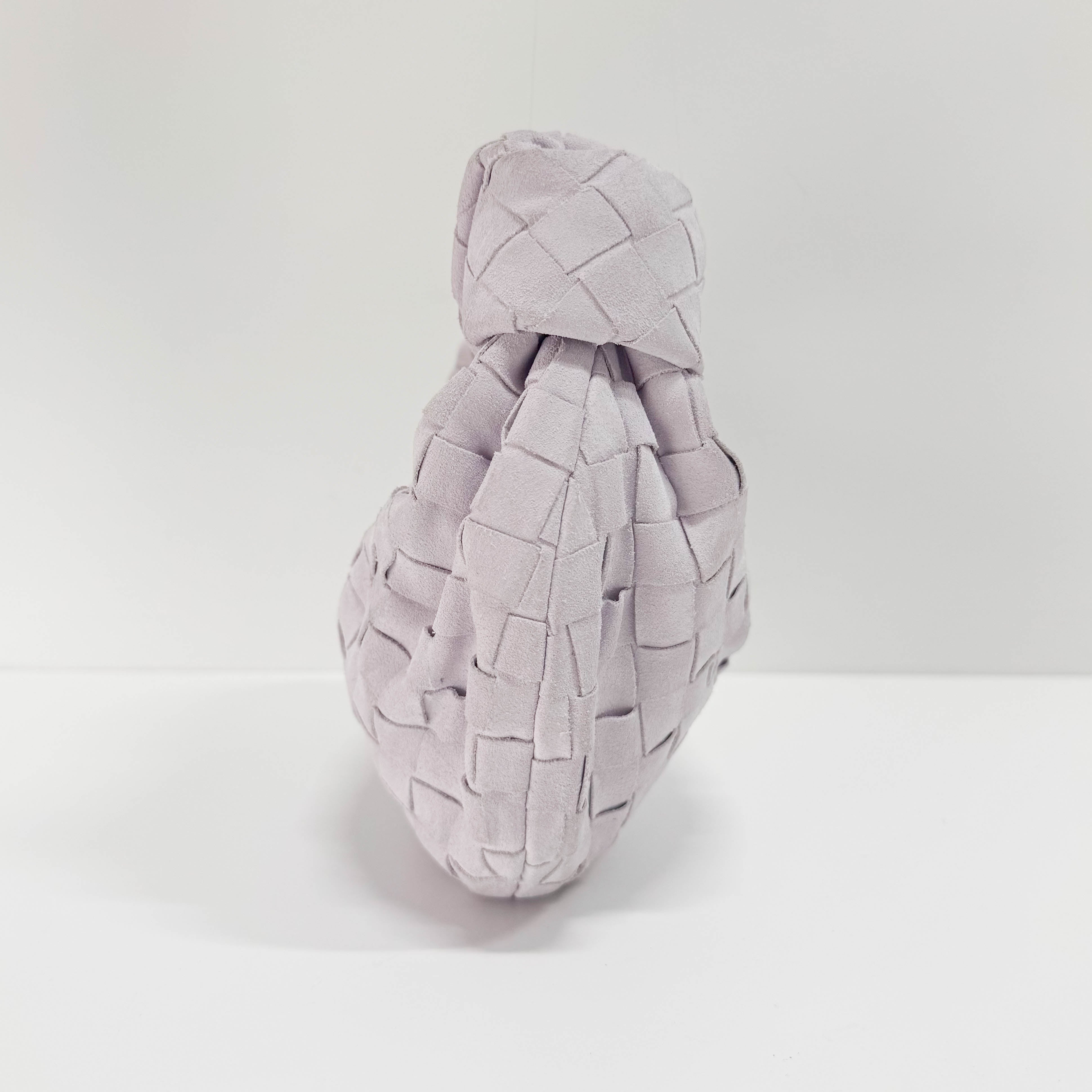 Small Intrecciato White Suede Handbag