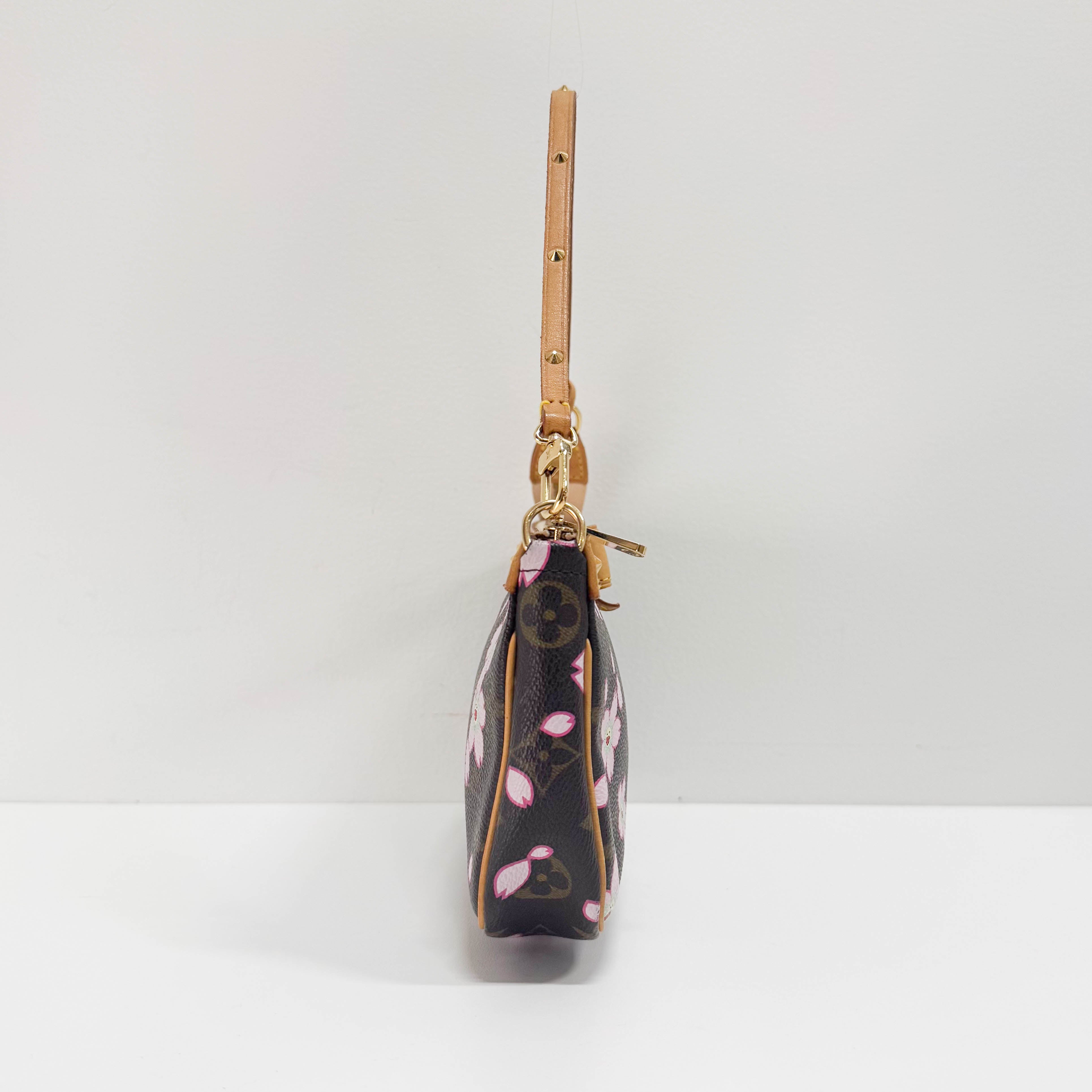 Monogram x Takashi Murakami Brown Coated Canvas Pochette Accessory