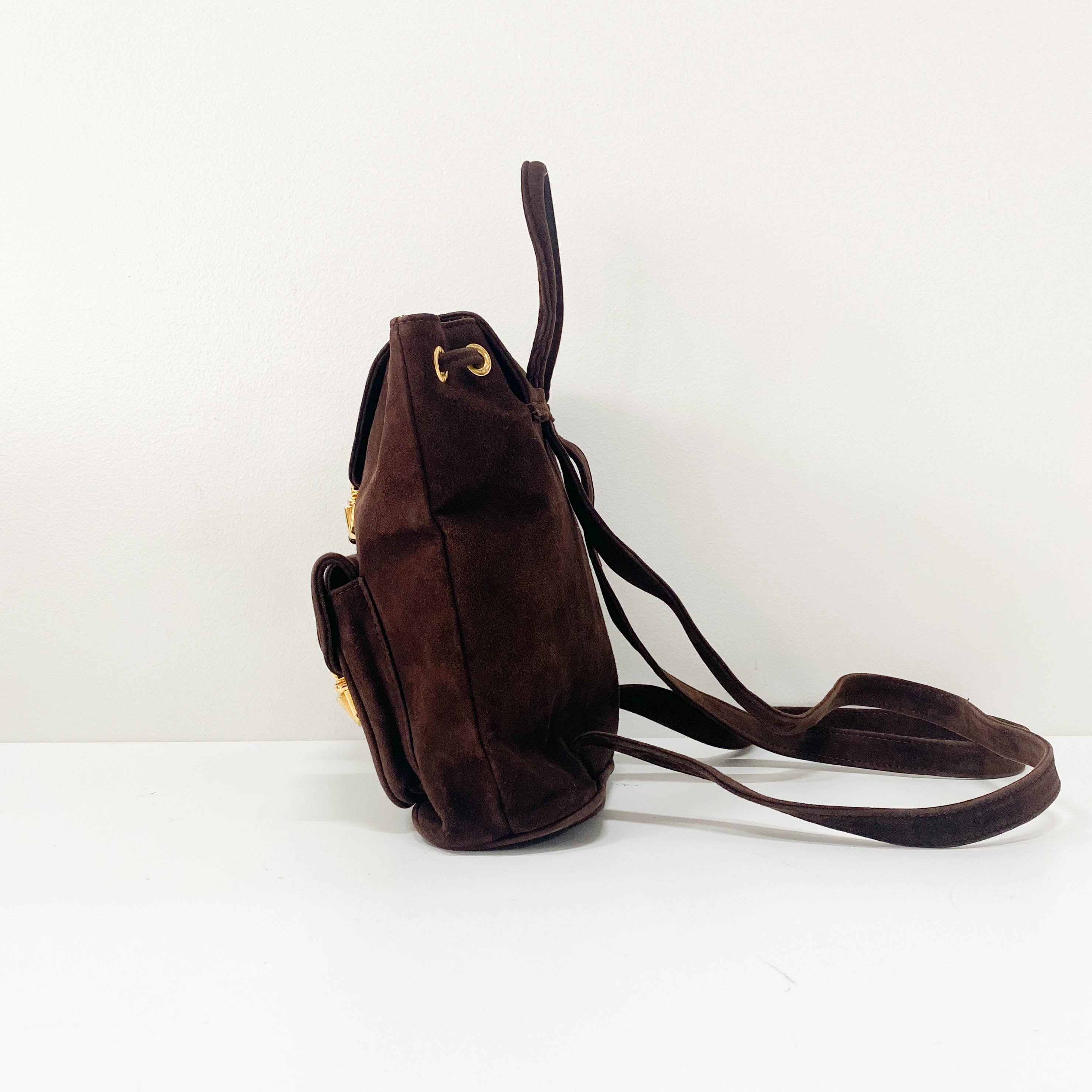 Brown Suede Backpack