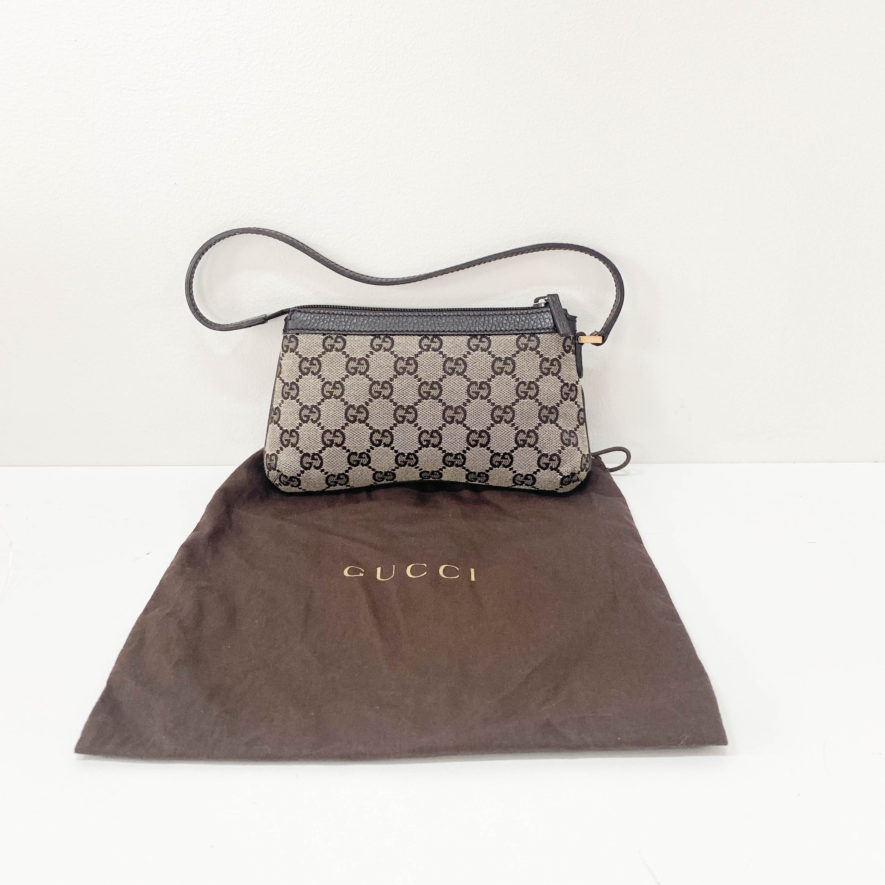 GG Supreme Brown Canvas Accessory Pouch