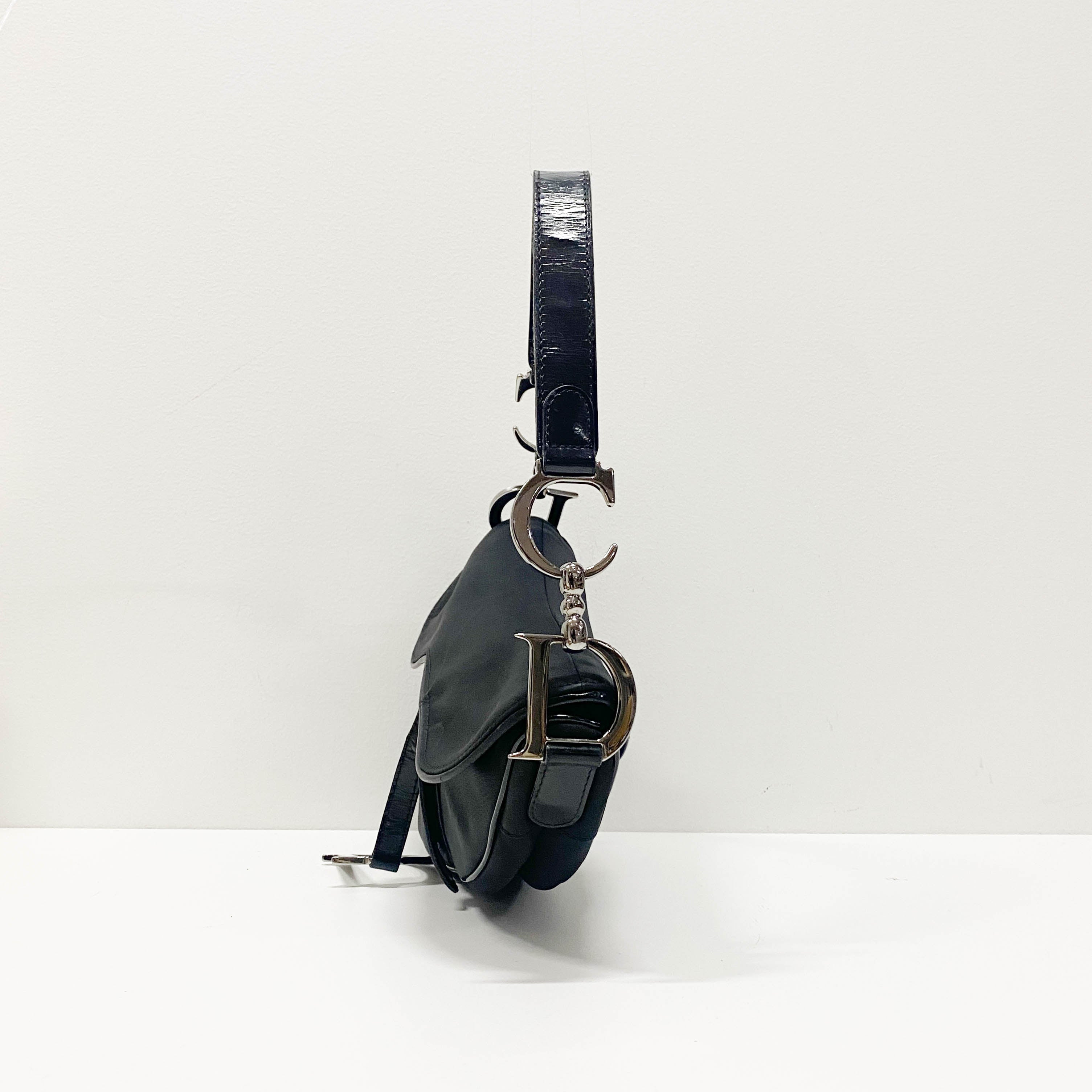 Saddle Black Nylon Shoulder Bag