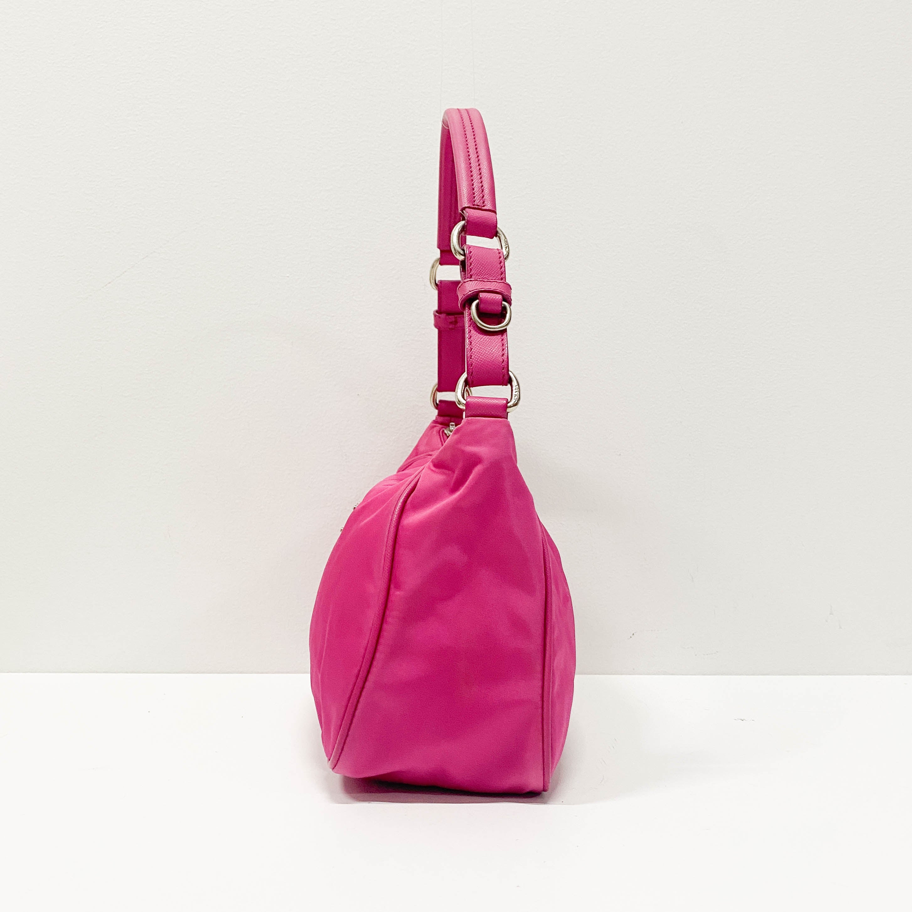 Vintage Pink Nylon Shoulder Bag