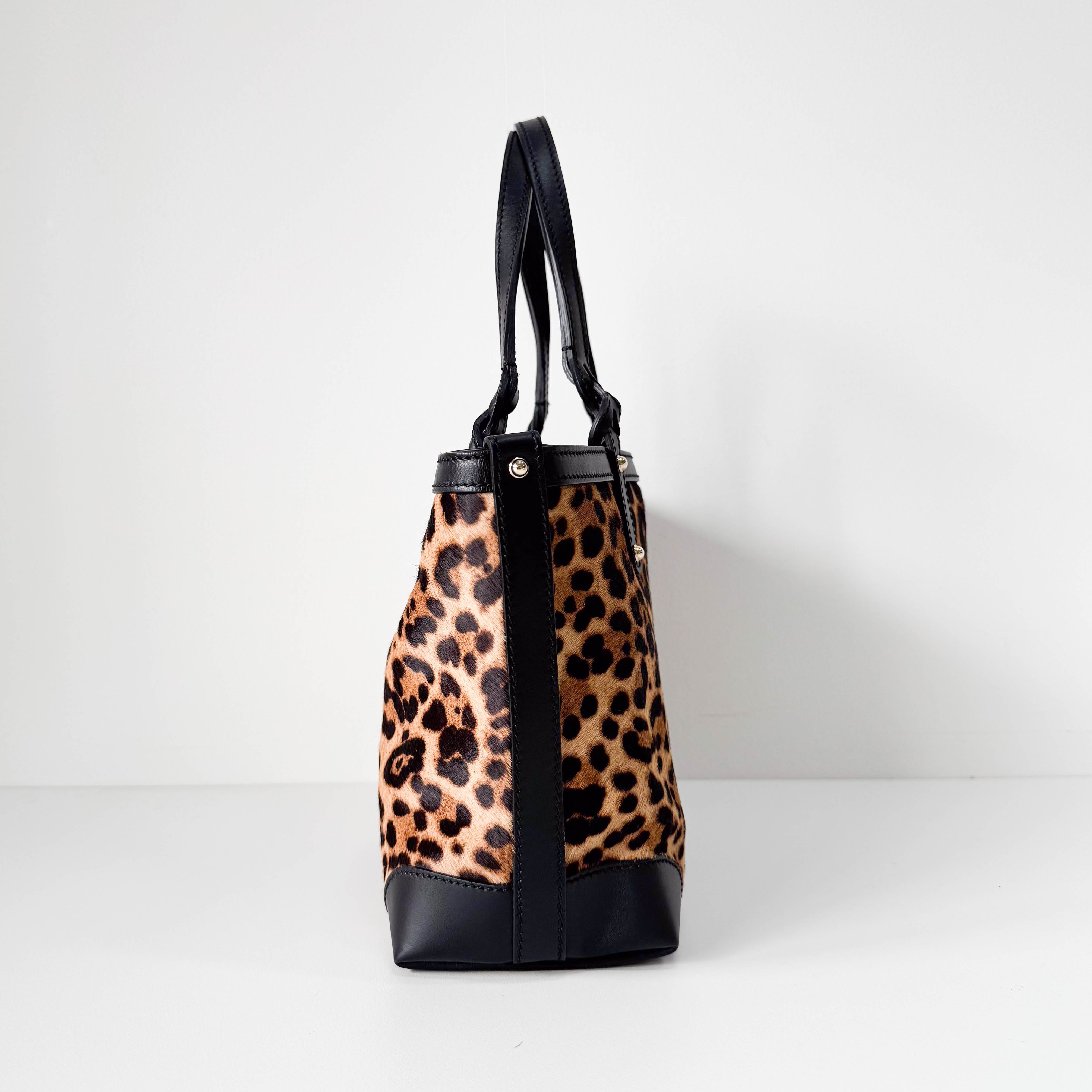 Yellow Jaguar Print Pony Hair Handbag