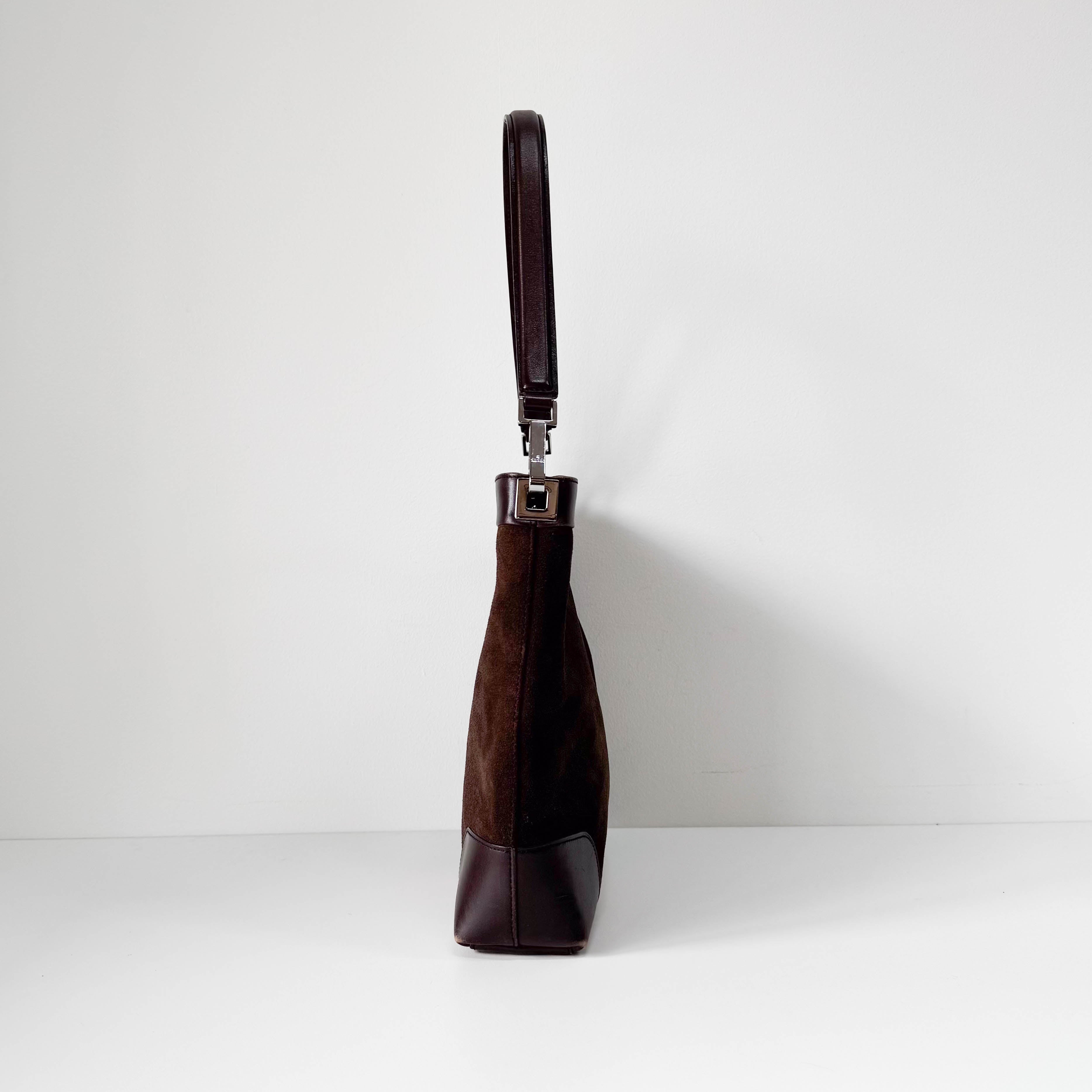 Brown Suede Shoulder Bag