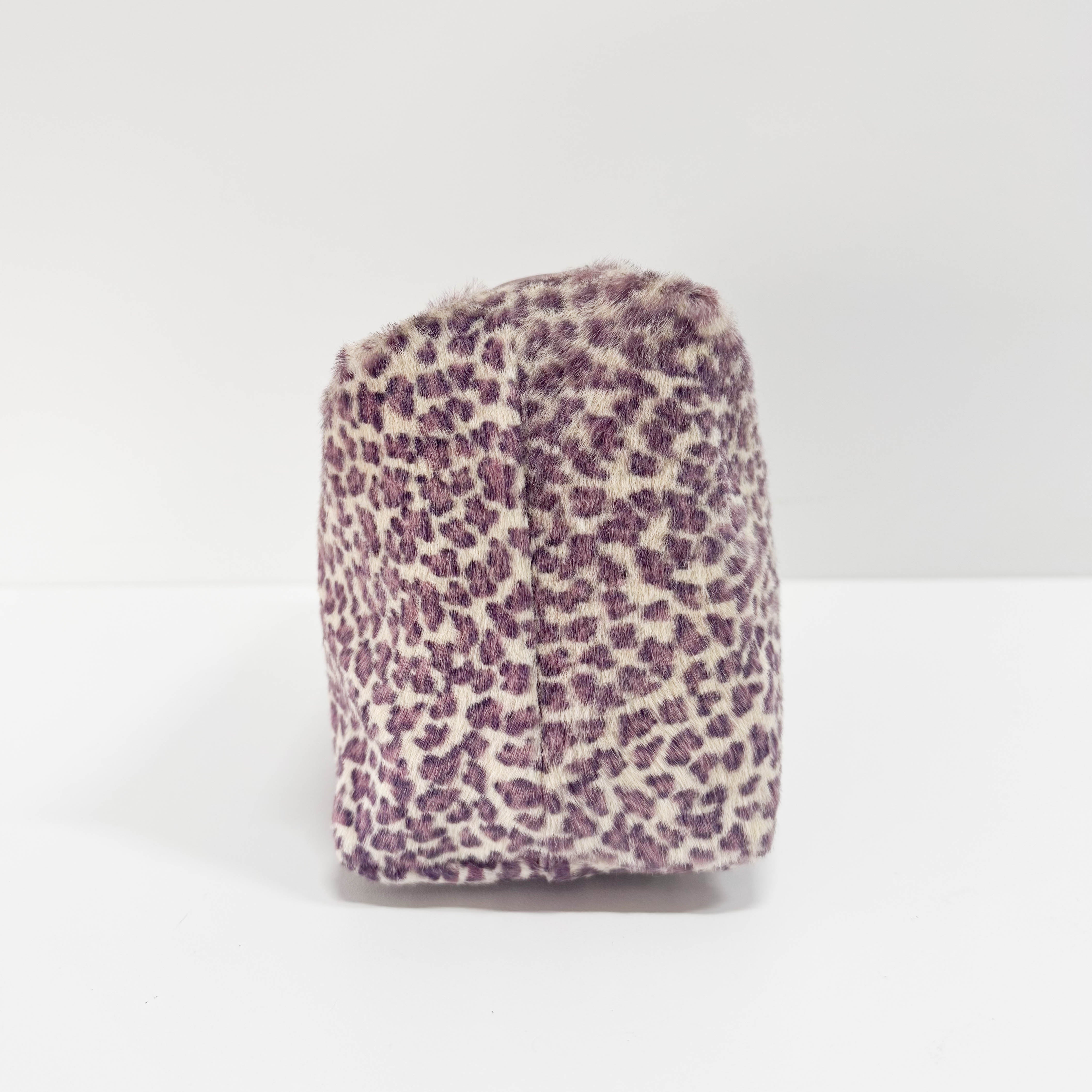 Vintage Purple Cheetah Small Print Pony Hair Hand Bag