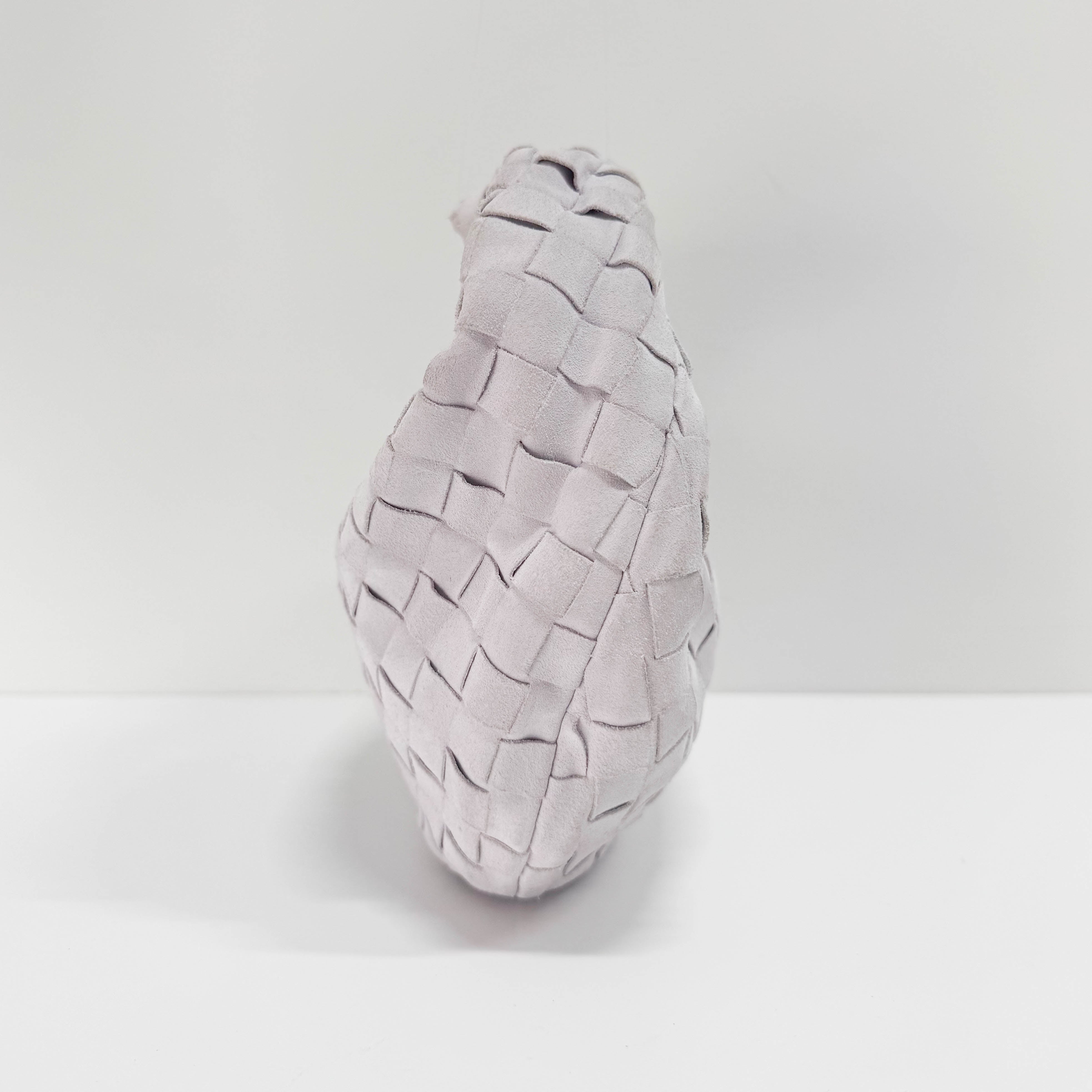 Small Intrecciato White Suede Handbag