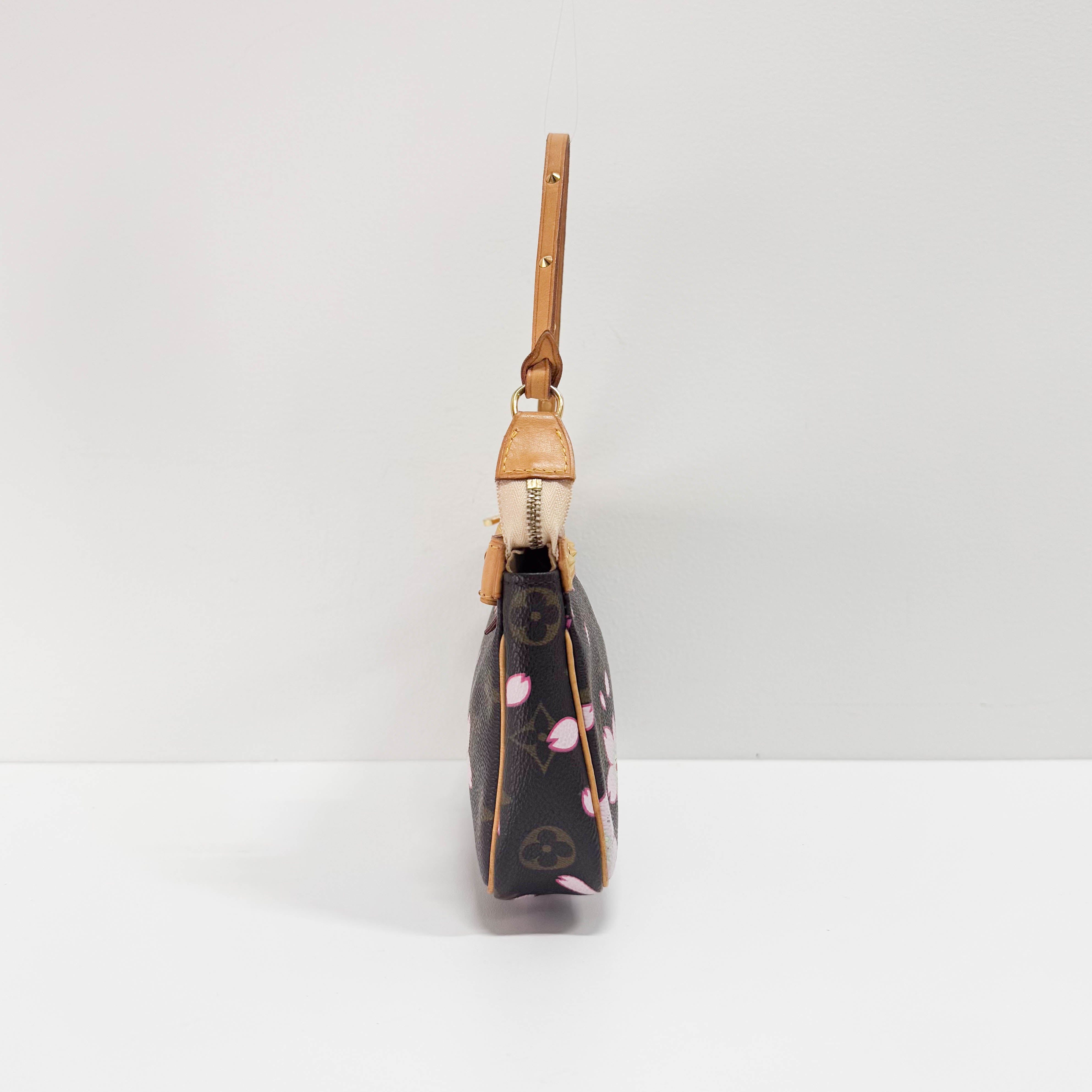 Monogram x Takashi Murakami Brown Coated Canvas Pochette Accessory