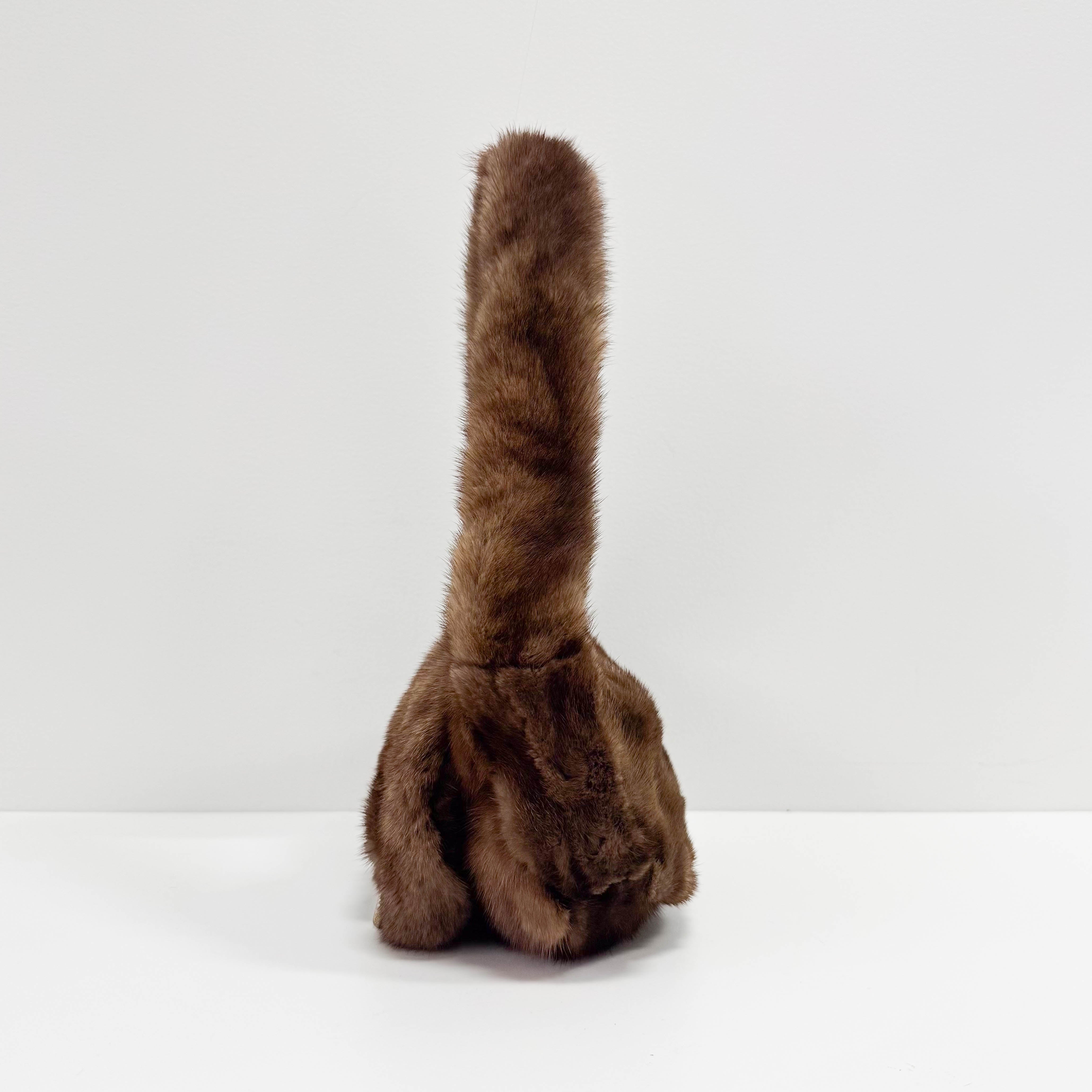 Small Brown Fur Shoulder Bag