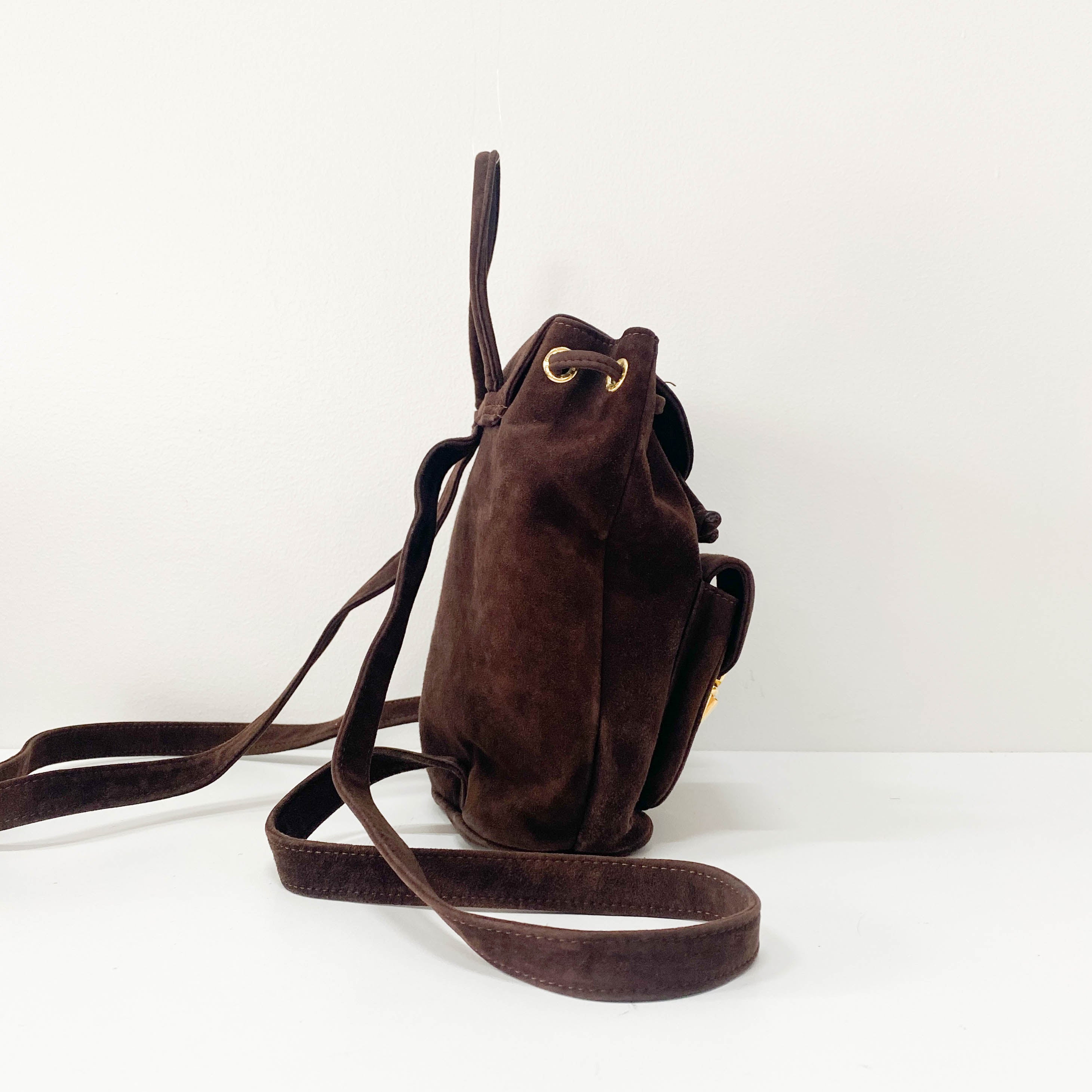 Brown Suede Backpack