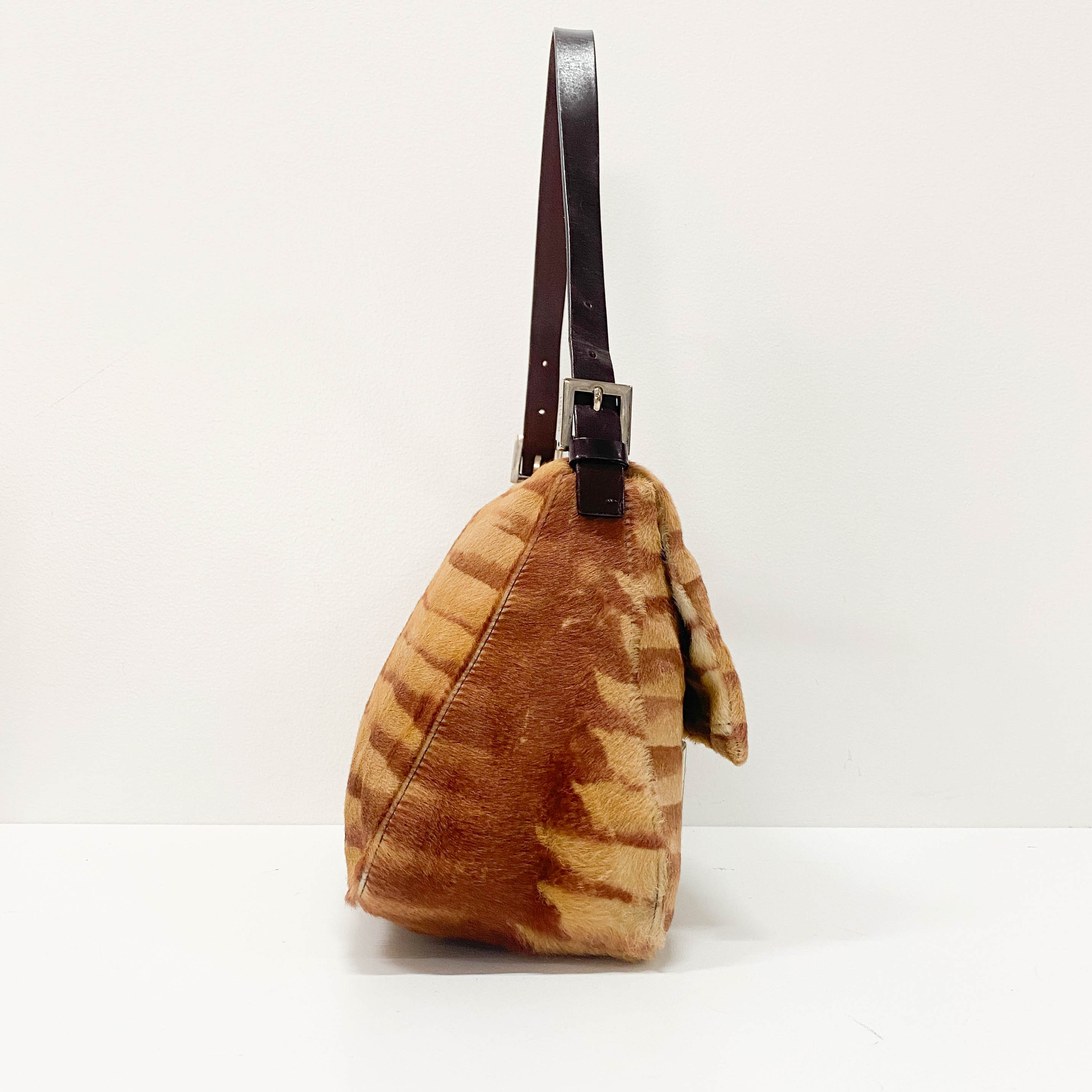 Mamma Baguette Red Zebra Print Pony Hair Shoulder Bag