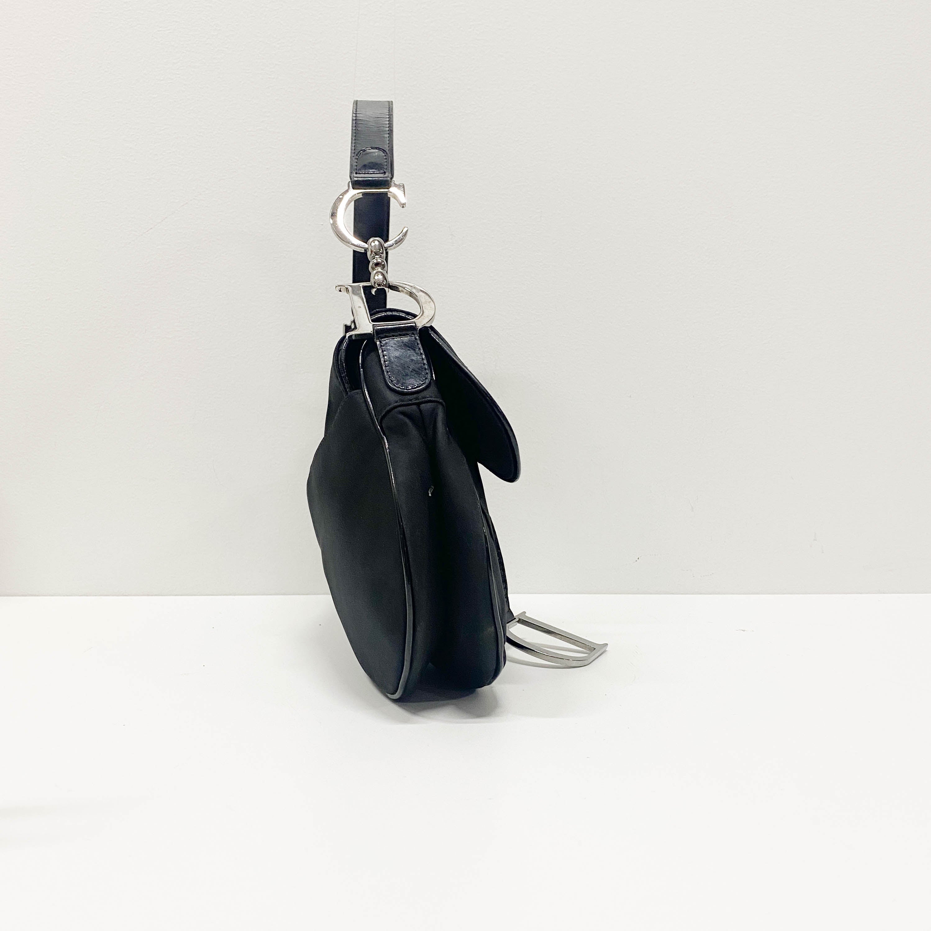 Saddle Black Nylon Shoulder Bag