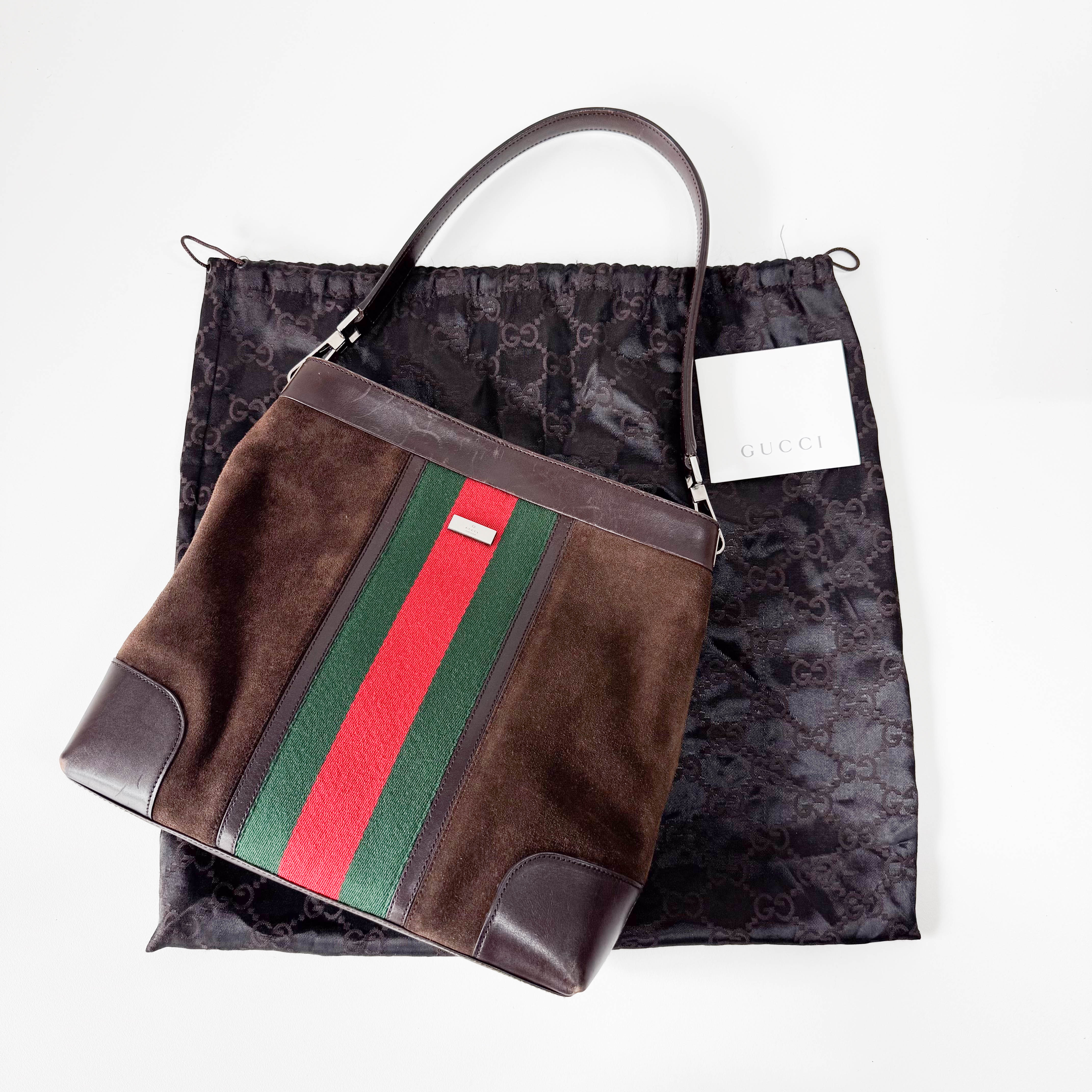 Brown Suede Shoulder Bag