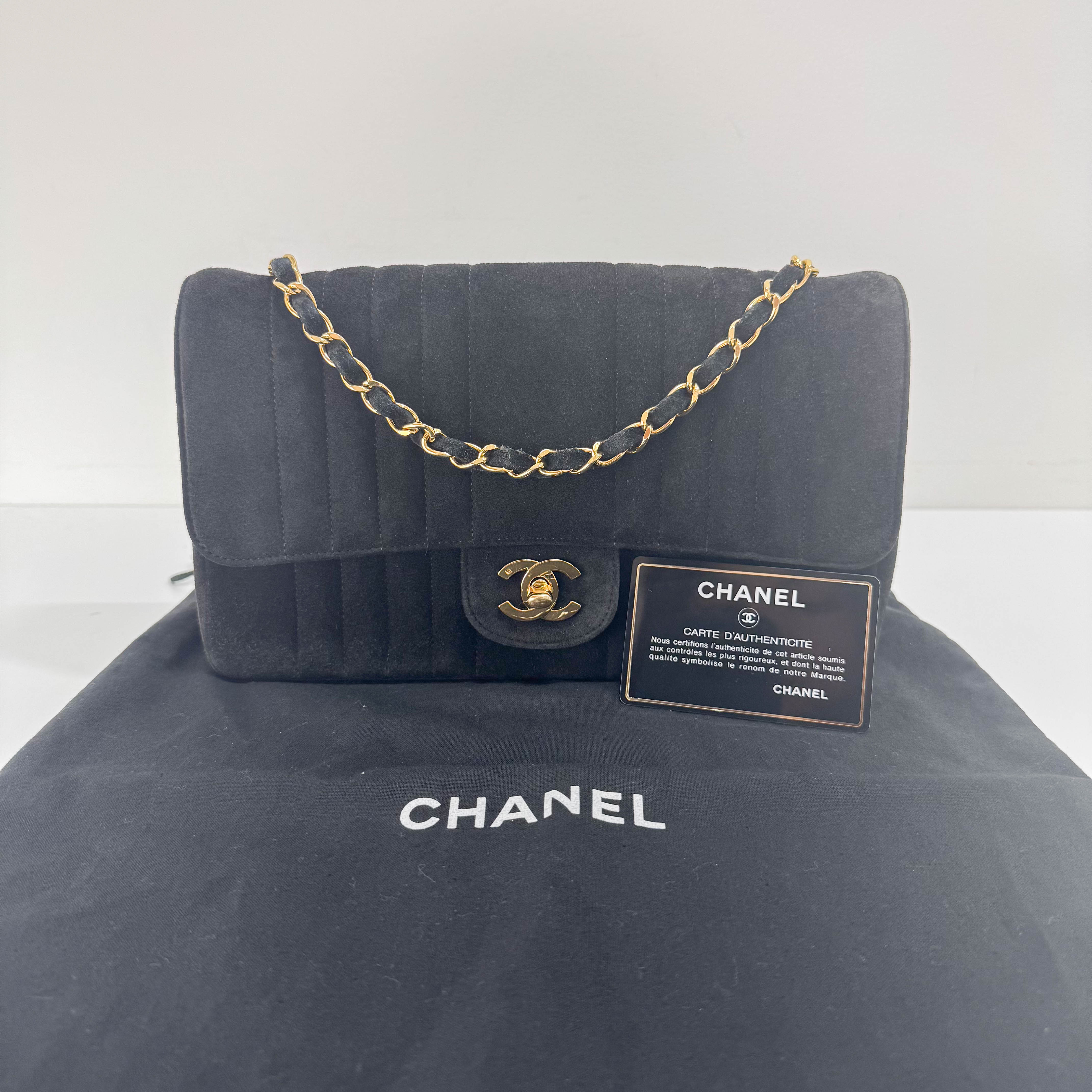 Mademoiselle Black Suede Crossbody Bag