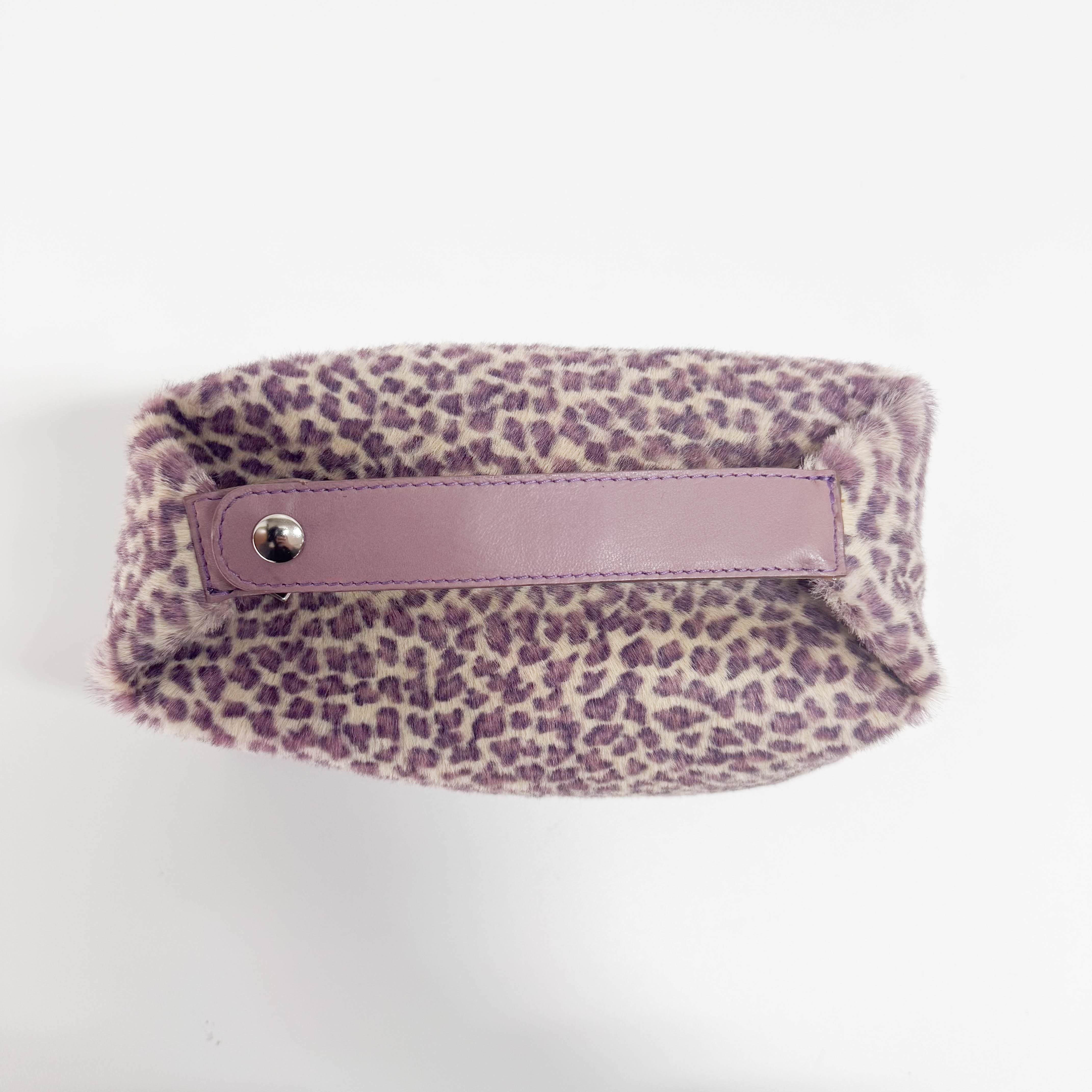 Vintage Purple Cheetah Small Print Pony Hair Hand Bag