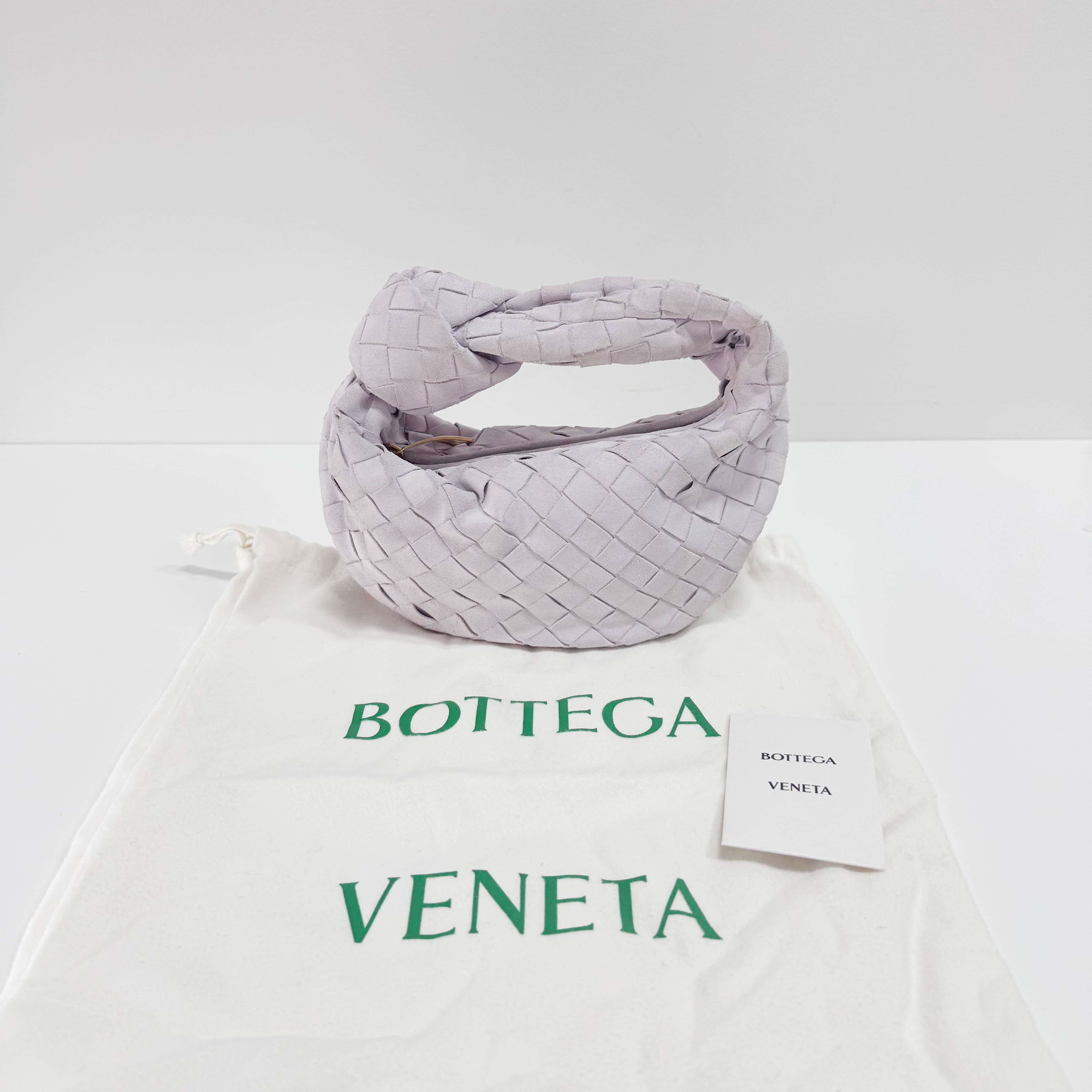 Small Intrecciato White Suede Handbag