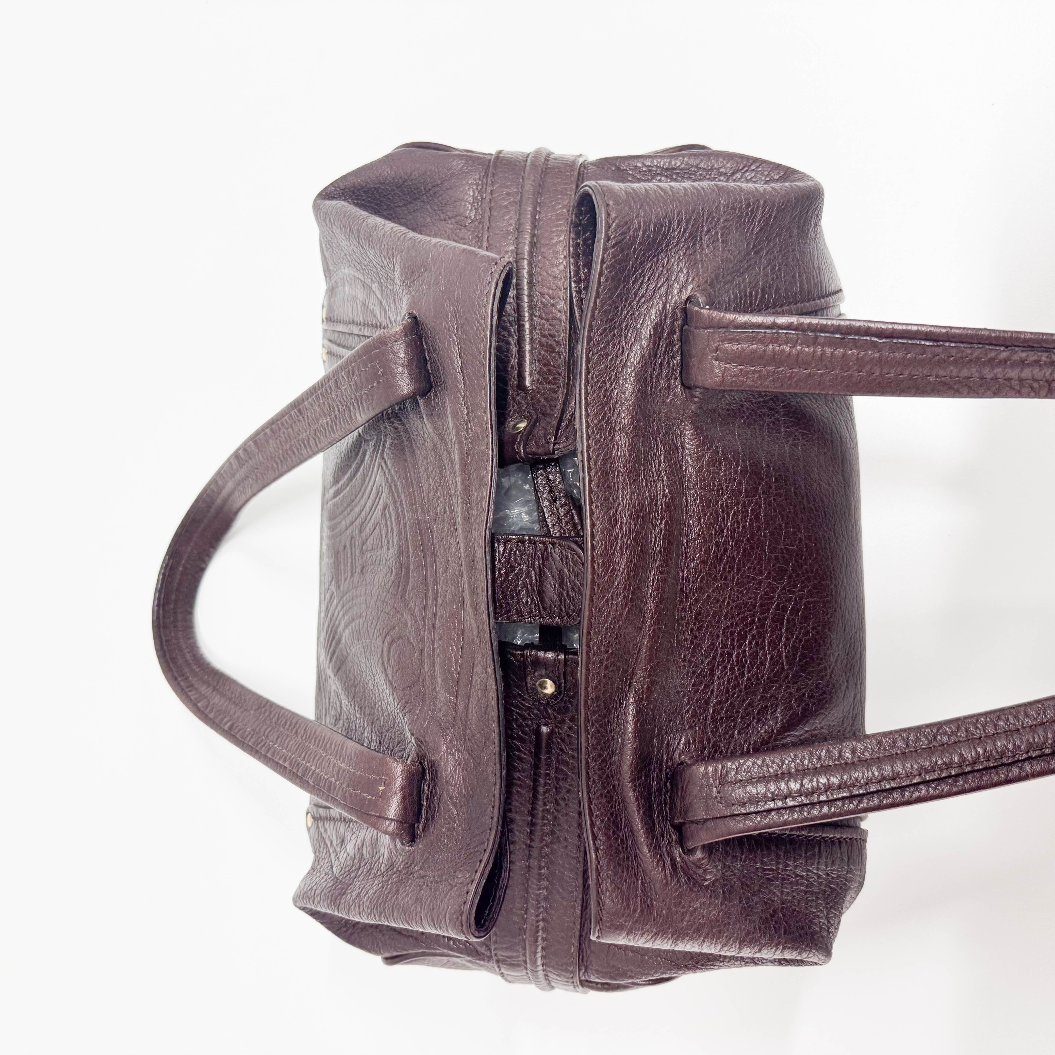 Triomphe Brown Leather Shoulder Bag