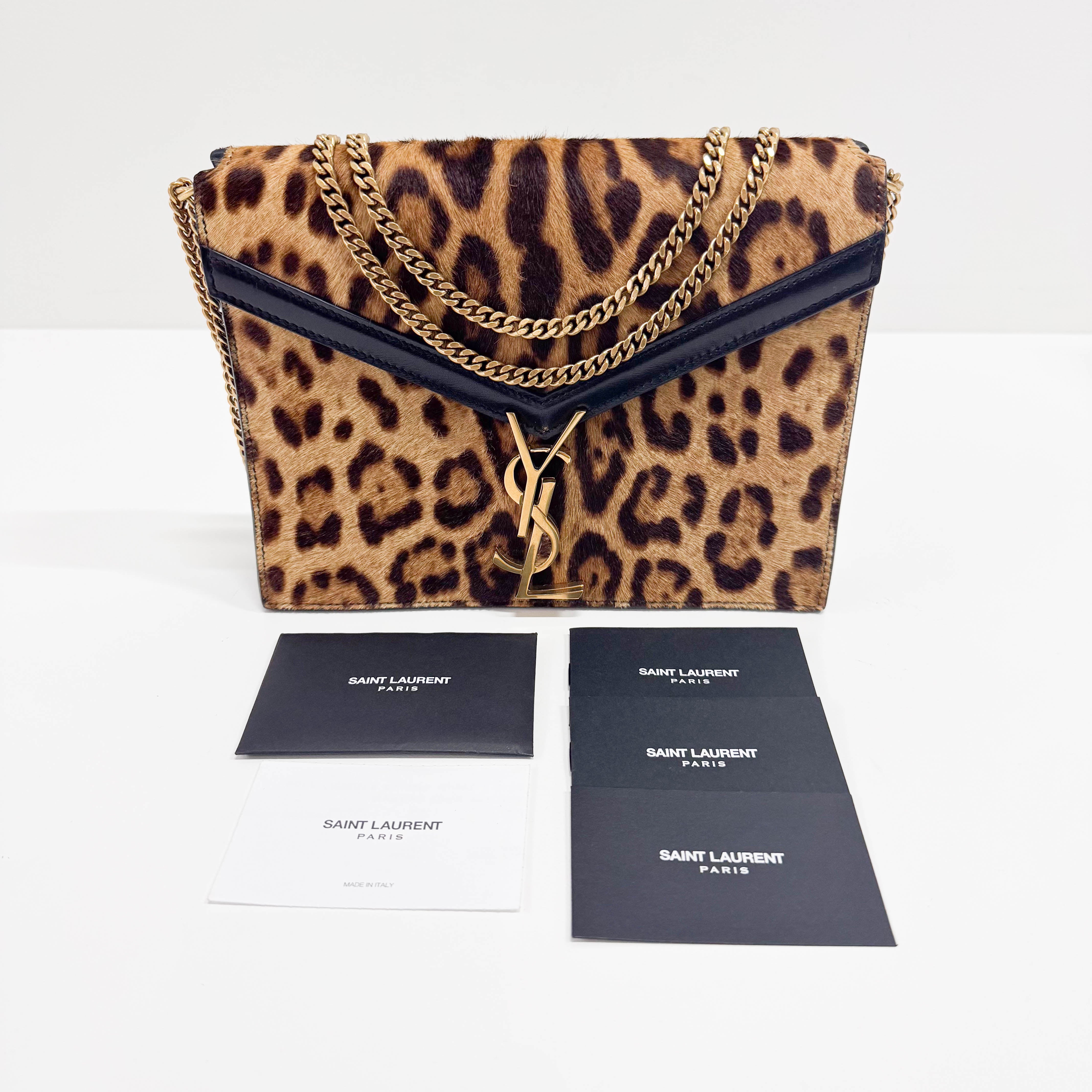 Cassandra Brown Jaguar Pony Hair Chain Shoulder Bag