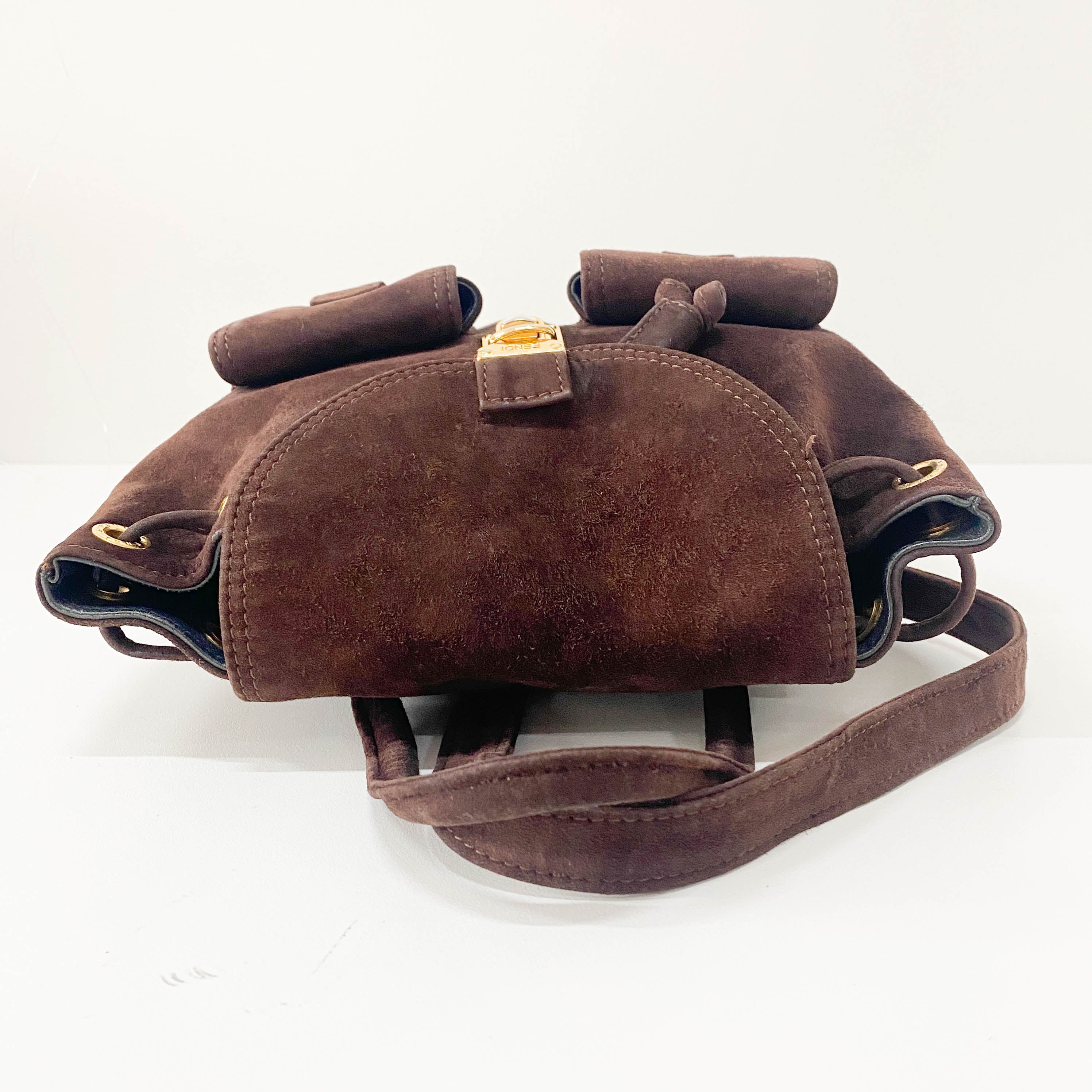 Brown Suede Backpack