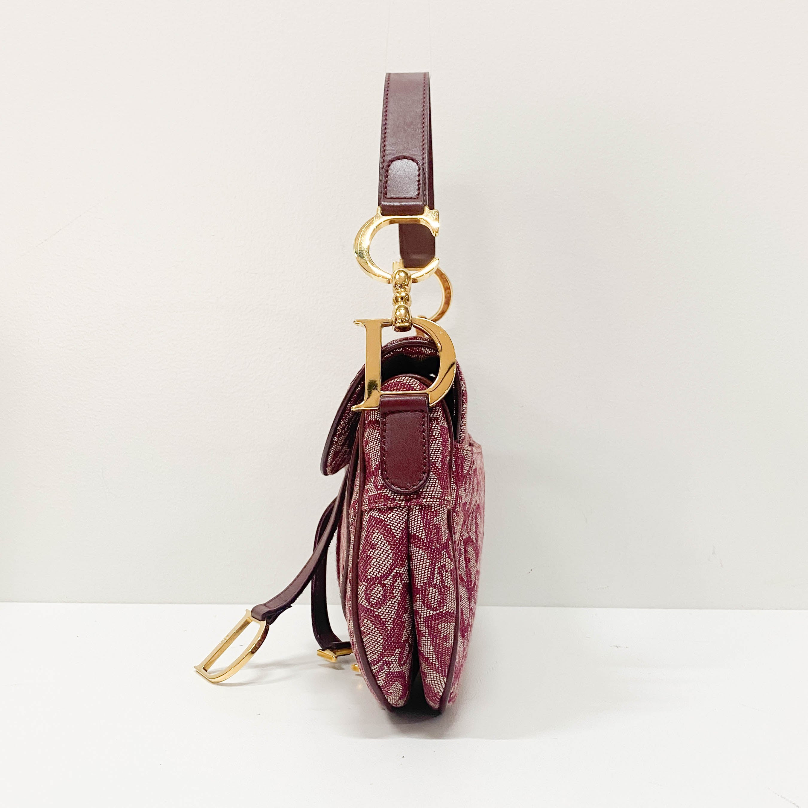 Double Saddle Trotter Red Jacquard Shoulder Bag