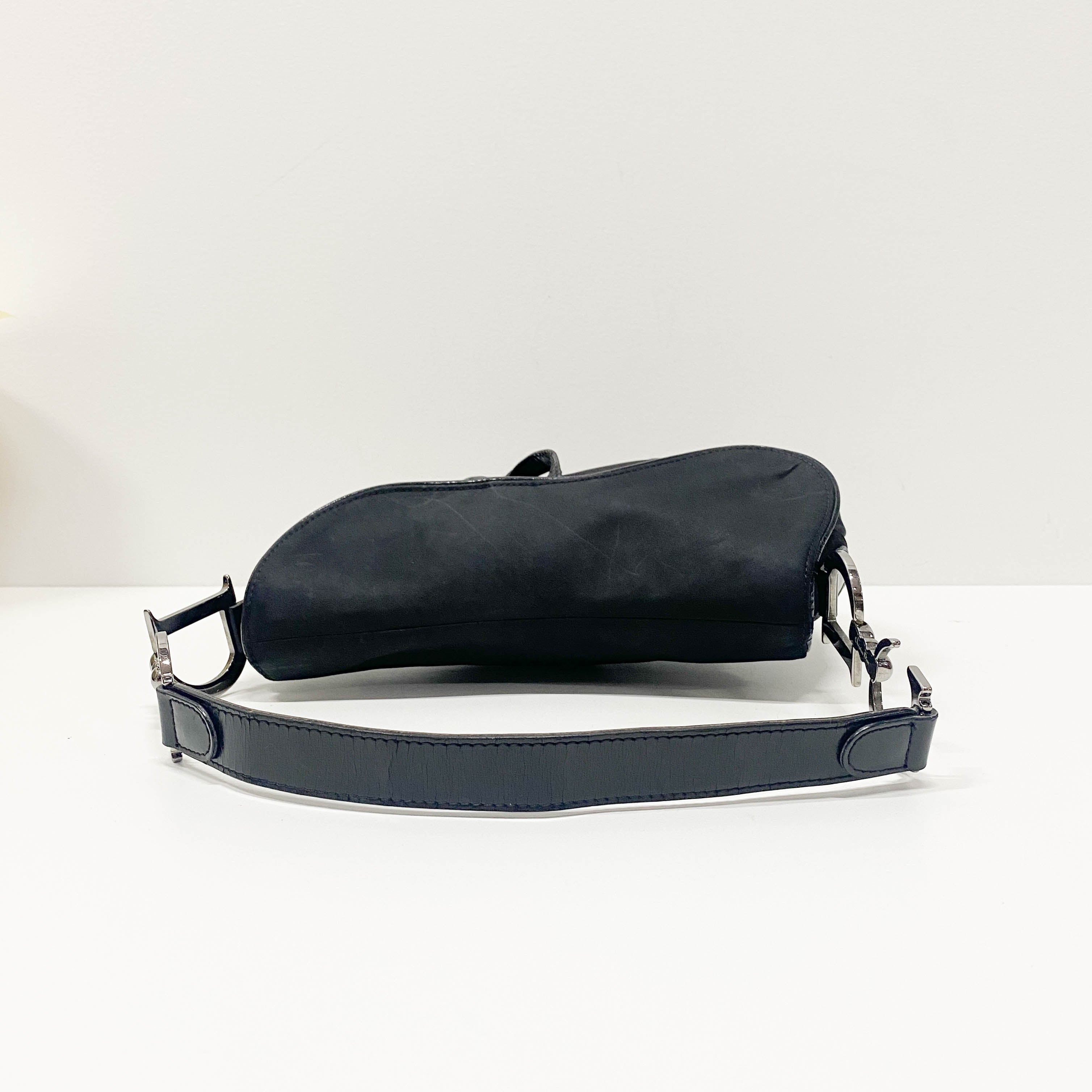 Saddle Black Nylon Shoulder Bag