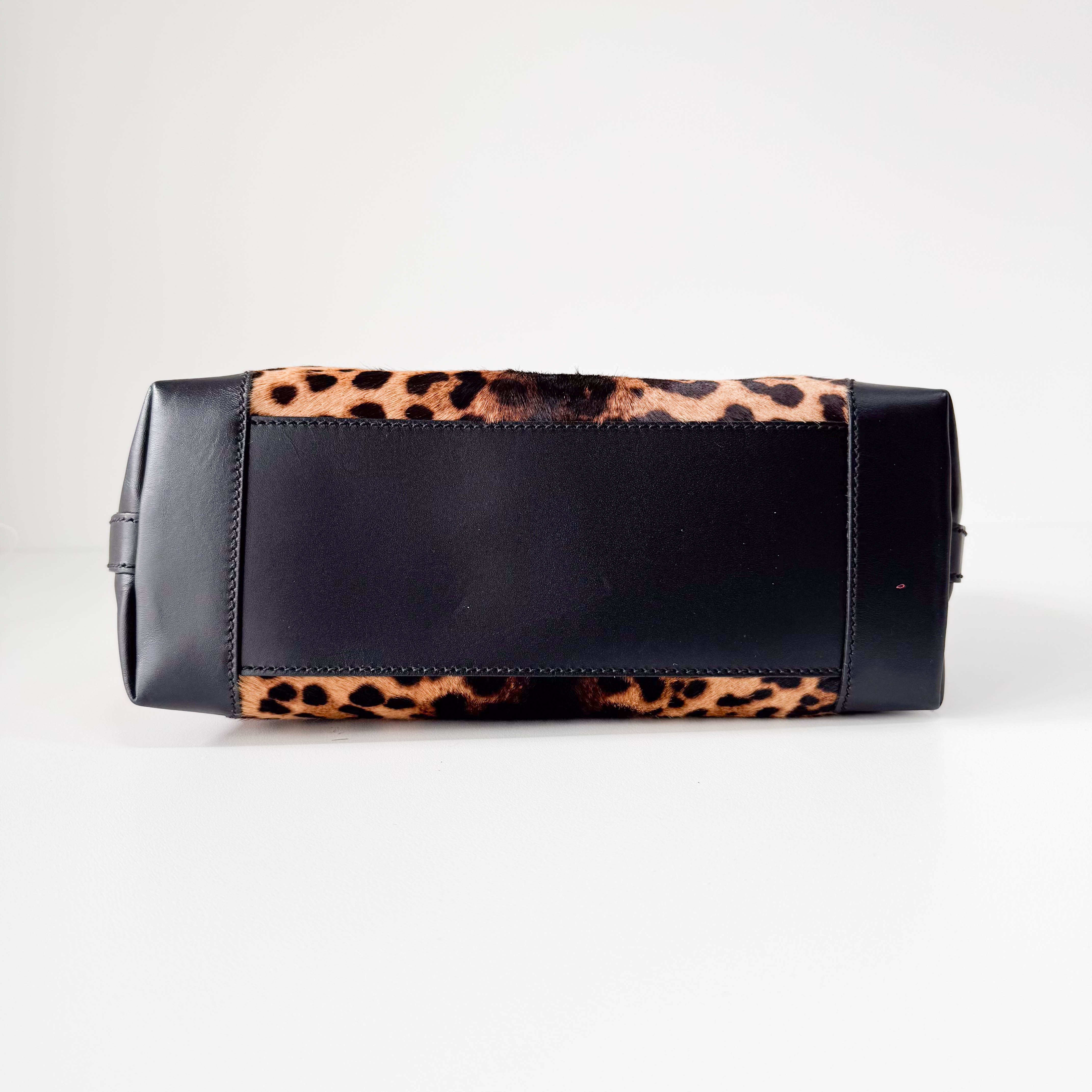 Yellow Jaguar Print Pony Hair Handbag