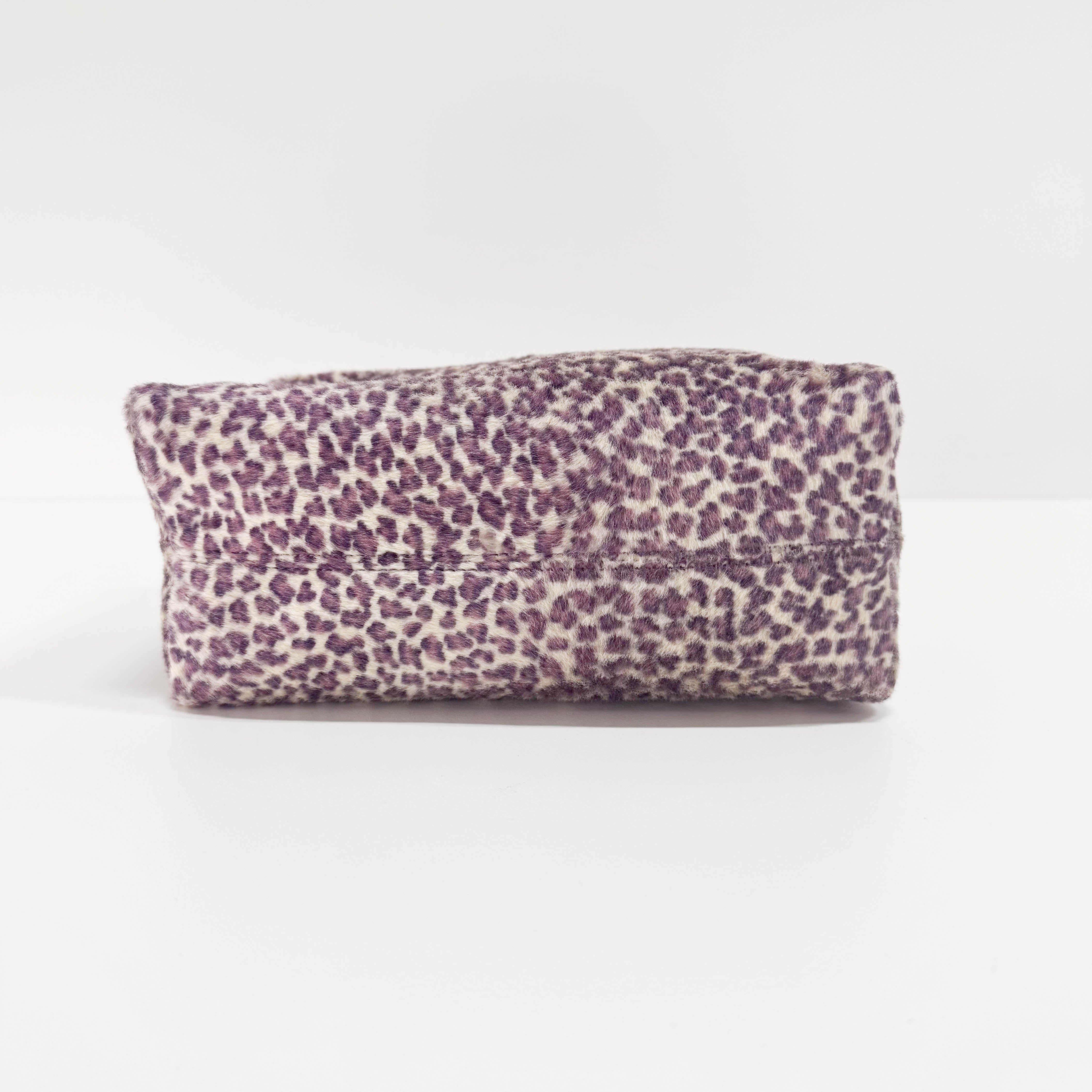 Vintage Purple Cheetah Small Print Pony Hair Hand Bag