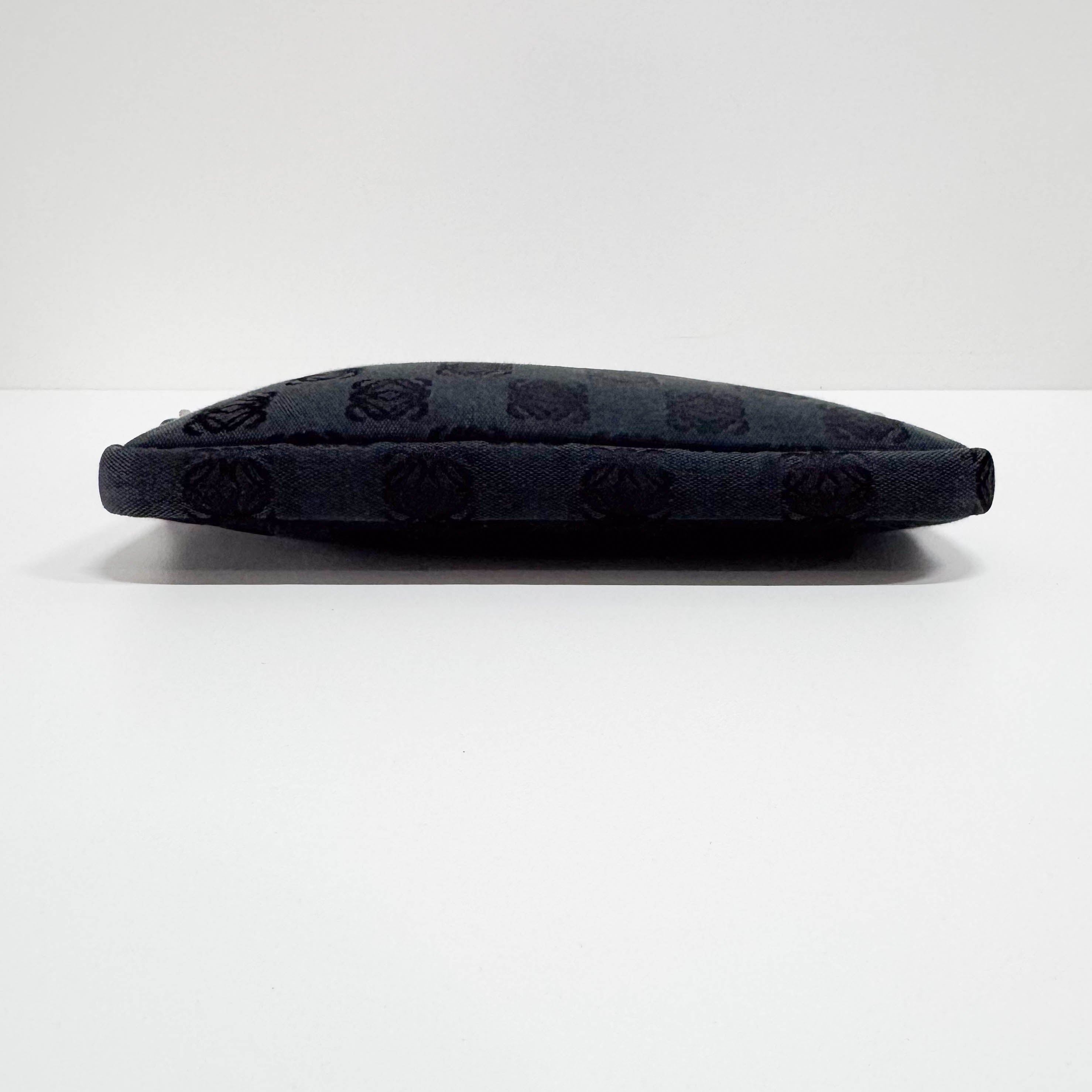 Anagram Black Canvas Small Shoulder Bag