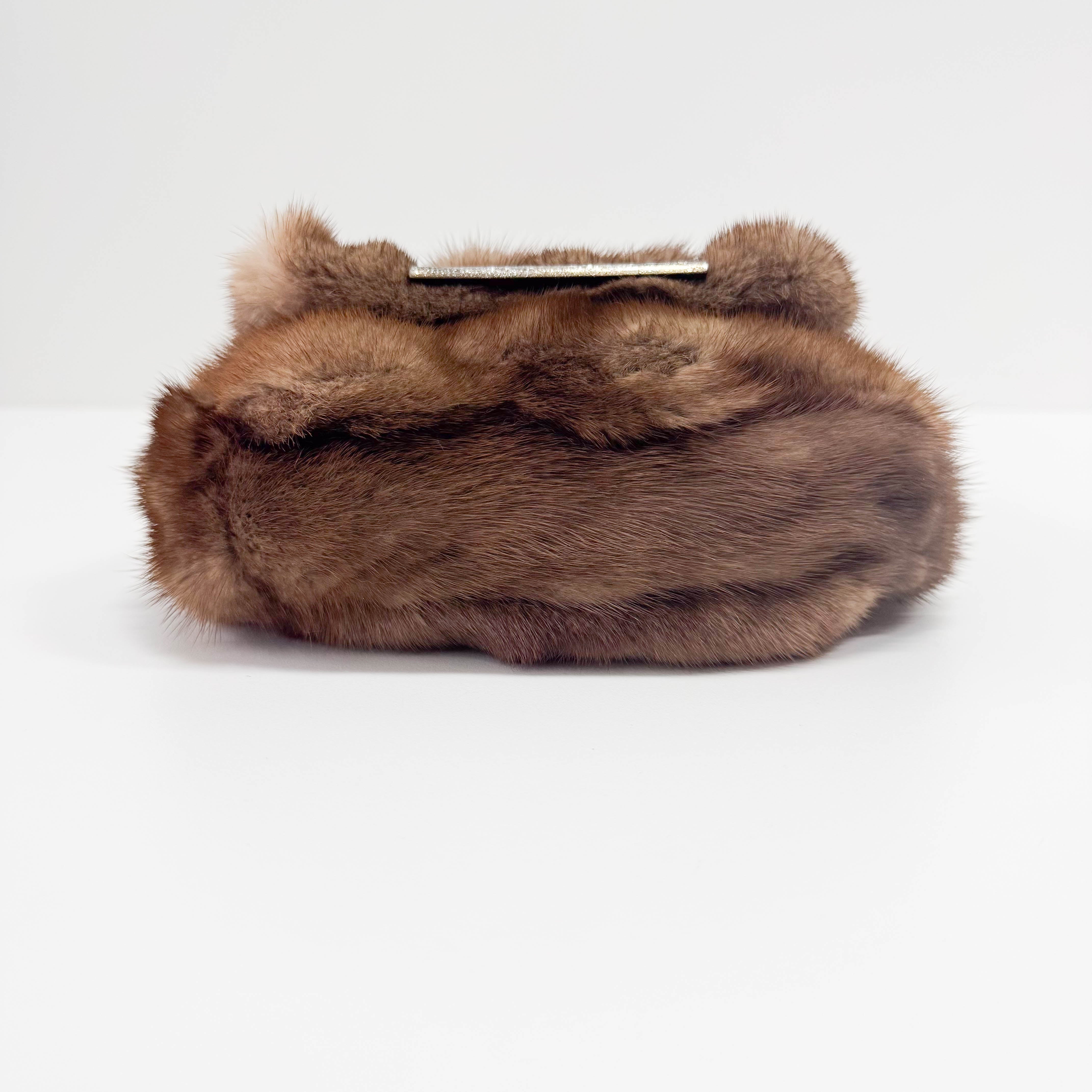 Small Brown Fur Shoulder Bag