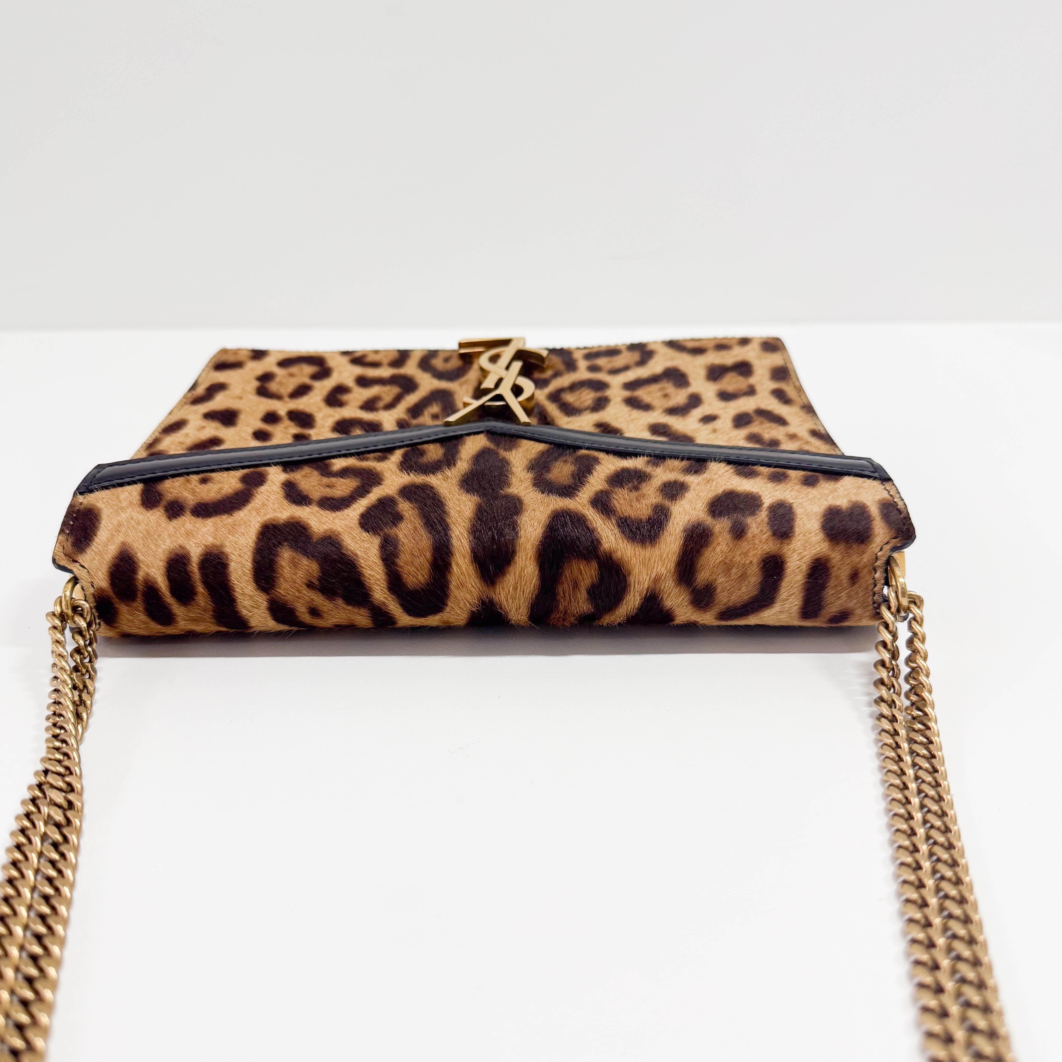 Cassandra Brown Jaguar Pony Hair Chain Shoulder Bag