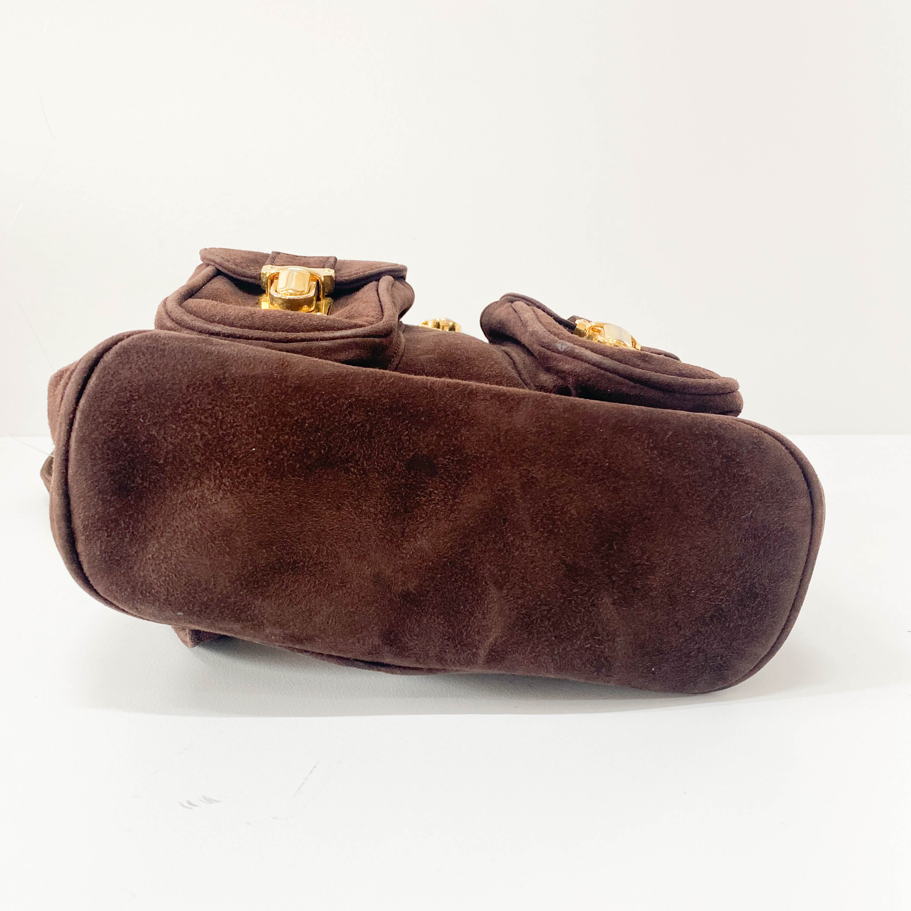 Brown Suede Backpack