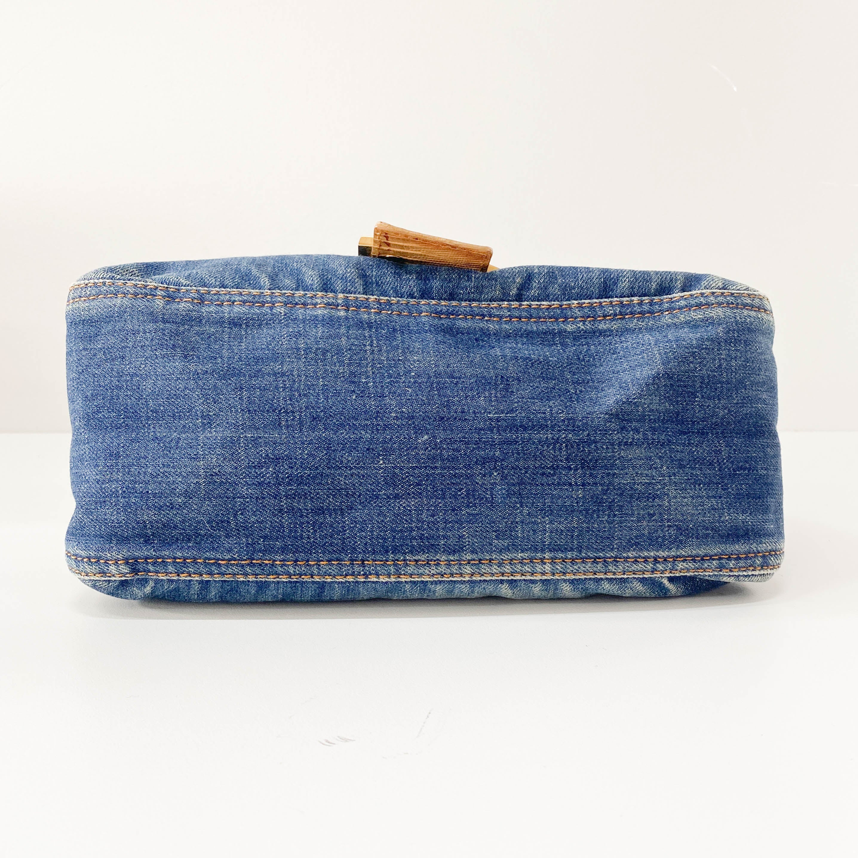 Mamma Baguette Blue Denim Shoulder Bag