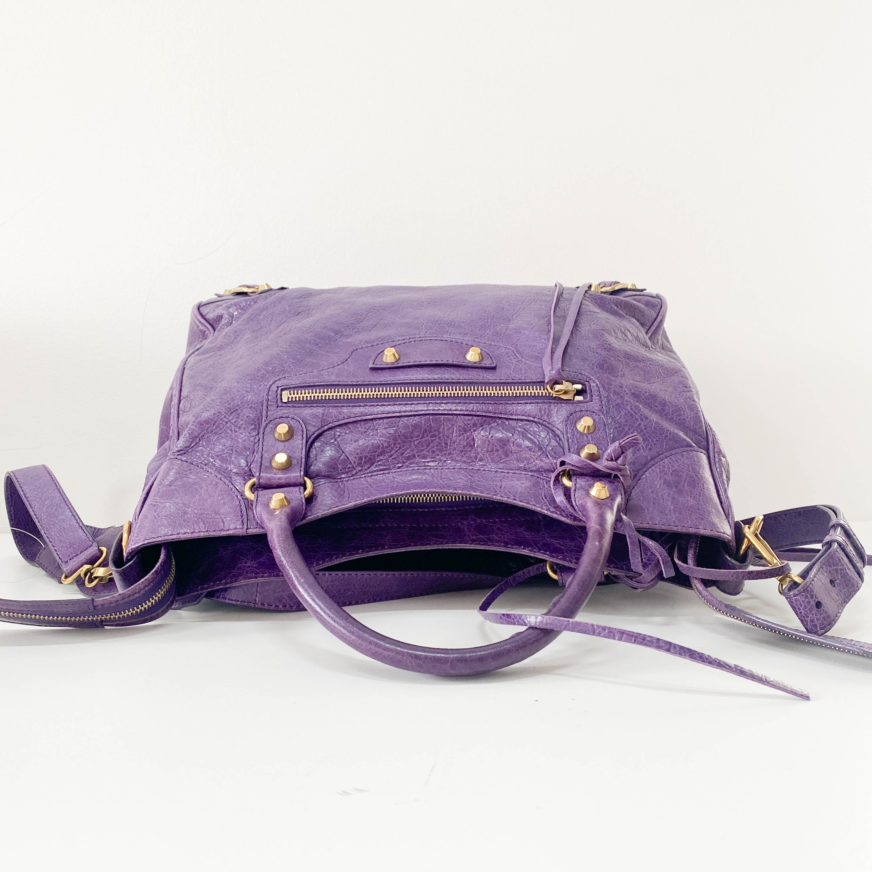 Velo Purple Leather Two Way Bag