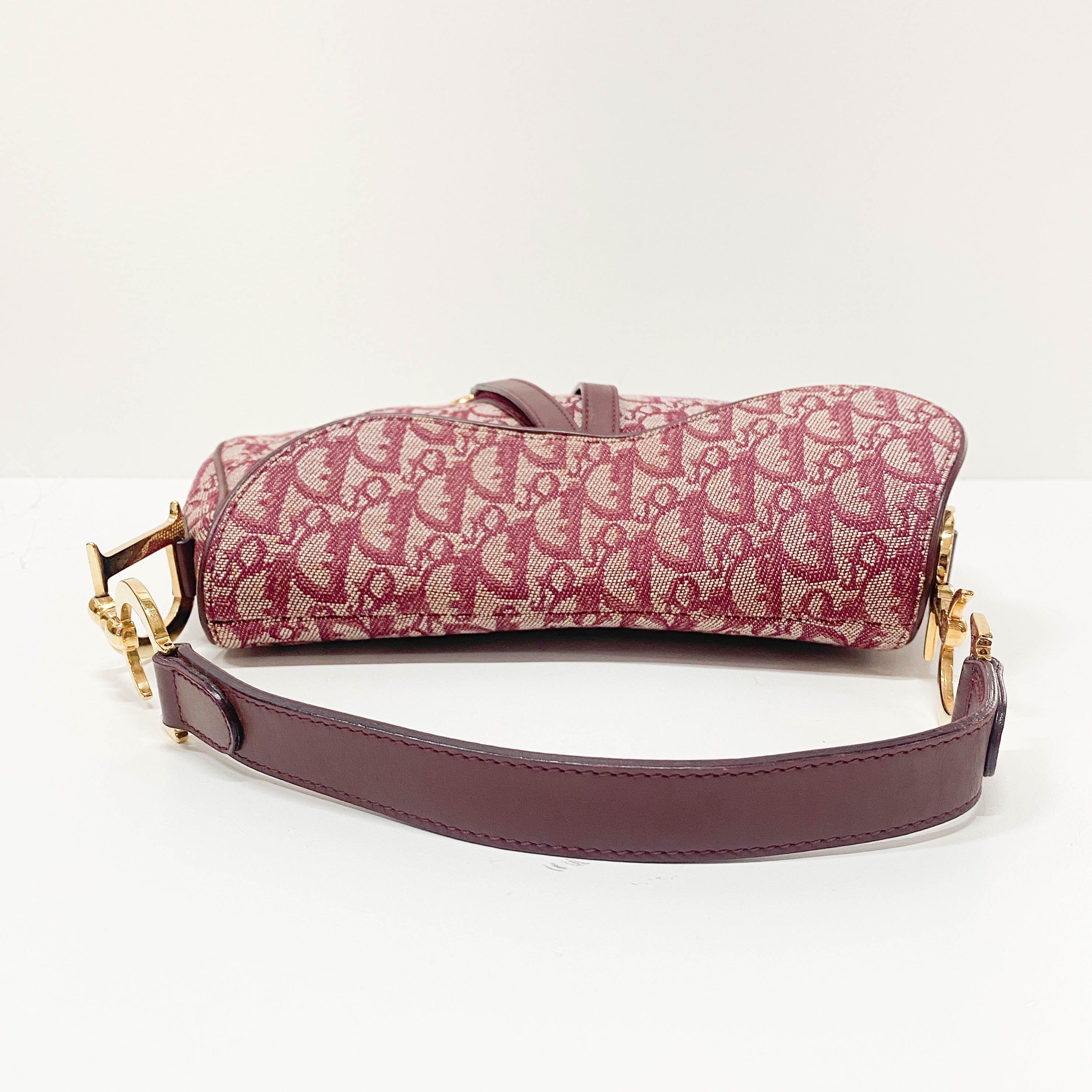 Double Saddle Trotter Red Jacquard Shoulder Bag