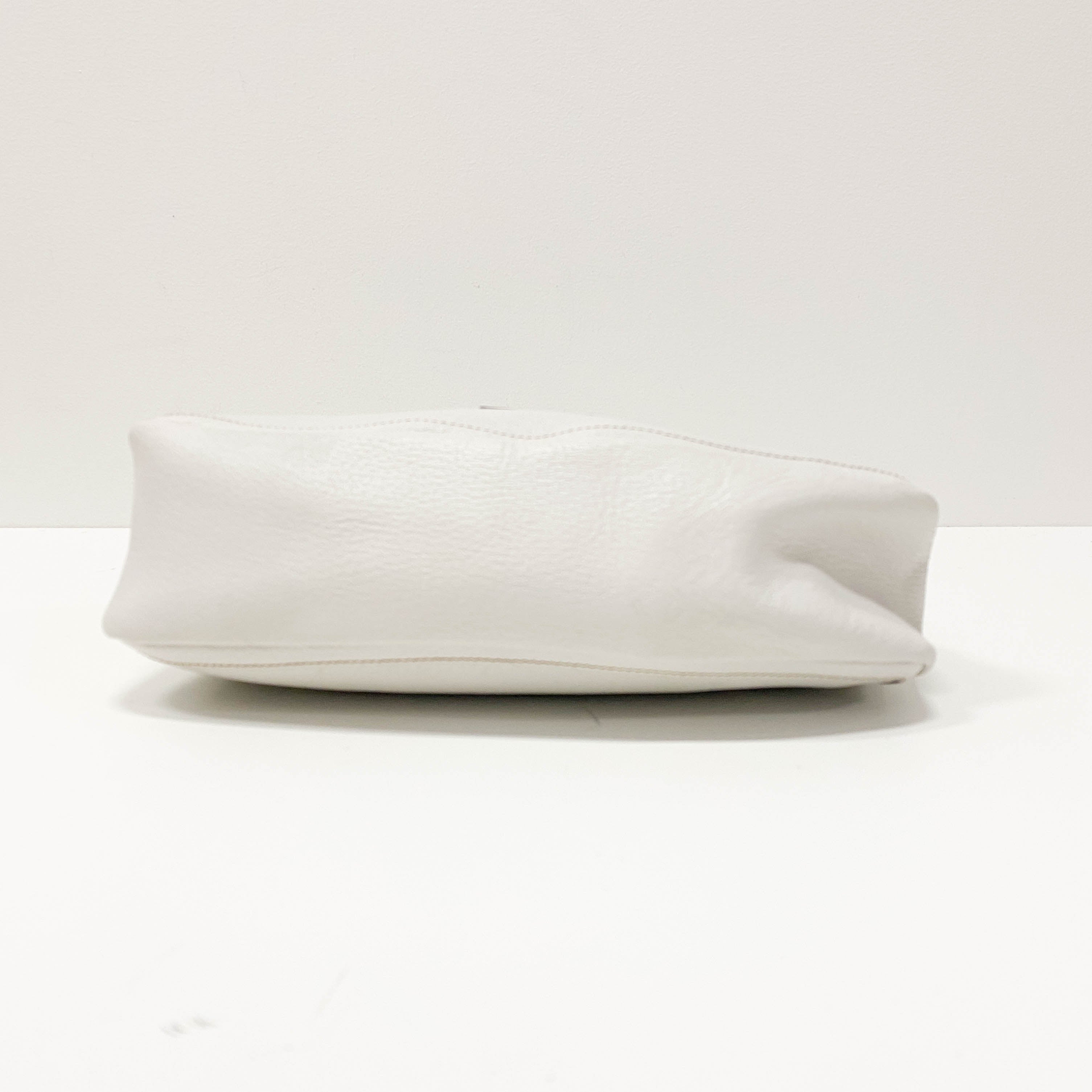 Abbey White Leather Shoulder Bag